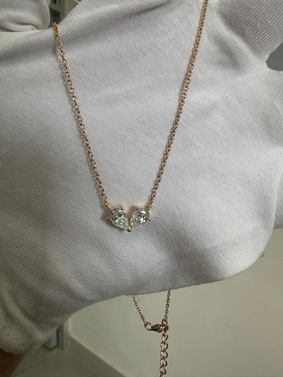 Romantic Pear Moissanite Pendant Necklace | 18k Gold Vermeil, 2 Carat Sparkle