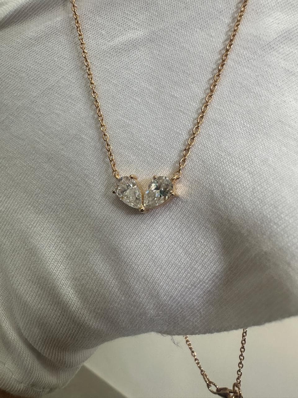 Romantic Pear Moissanite Pendant Necklace | 18k Gold Vermeil, 2 Carat Sparkle
