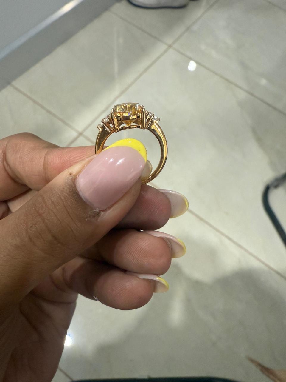 4CT Yellow Pear Moissanite Ring | 14K Yellow Gold, Luxury Engagement Gift for her