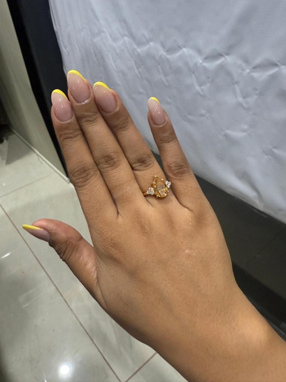 4CT Yellow Pear Moissanite Ring | 14K Yellow Gold, Luxury Engagement Gift for her