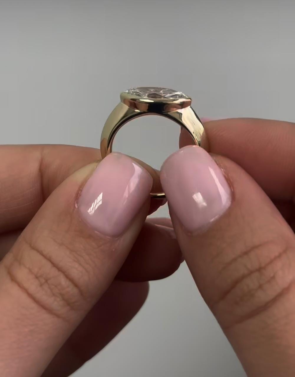 1 Ct Moissanite Signet Ring: 14K Yellow Gold, Marquise Cut Solitaire Ring for her