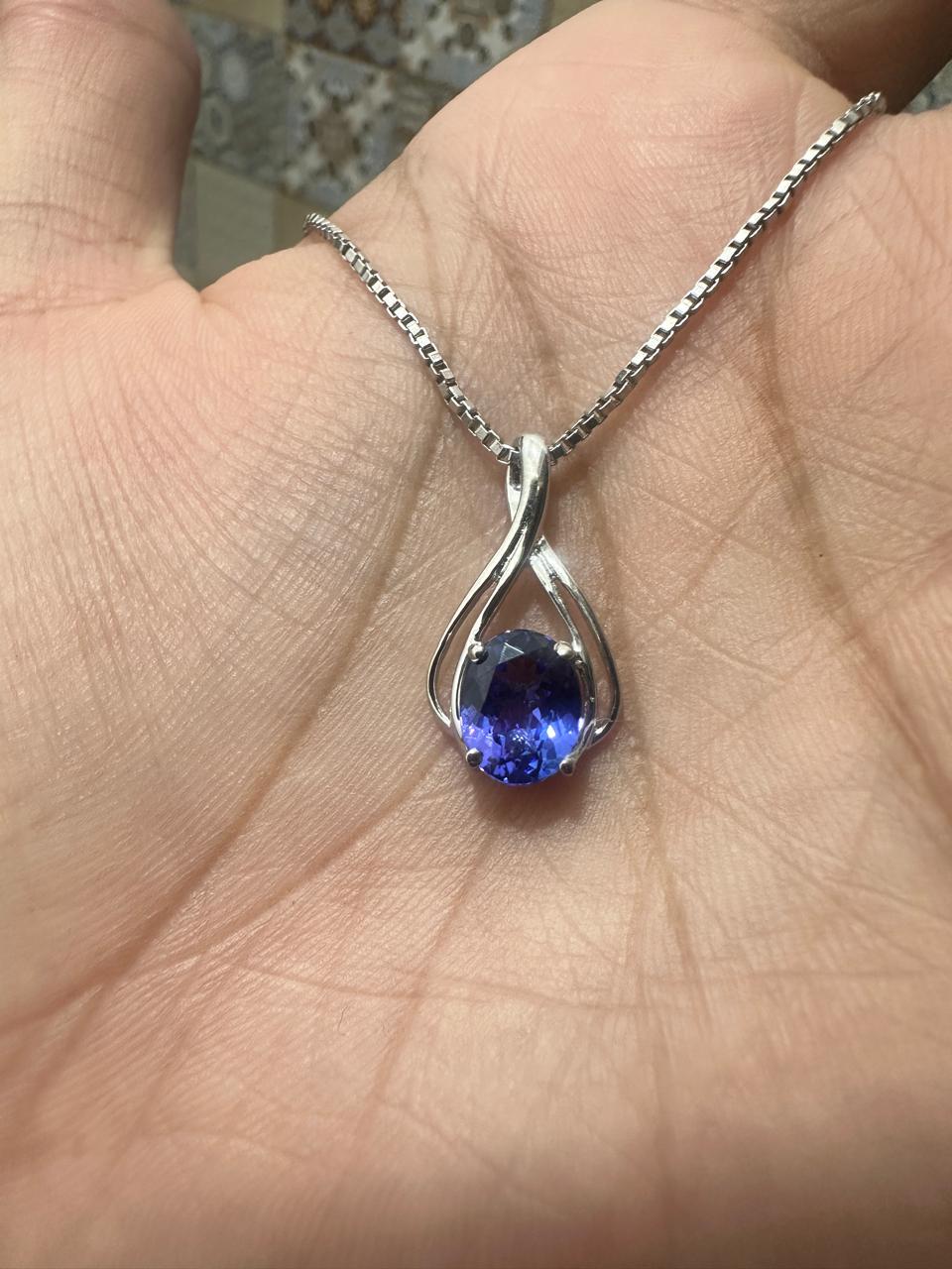 14k Gold Tanzanite Infinity Pendant | 2 CT Rare Blue Gemstone Necklace for her