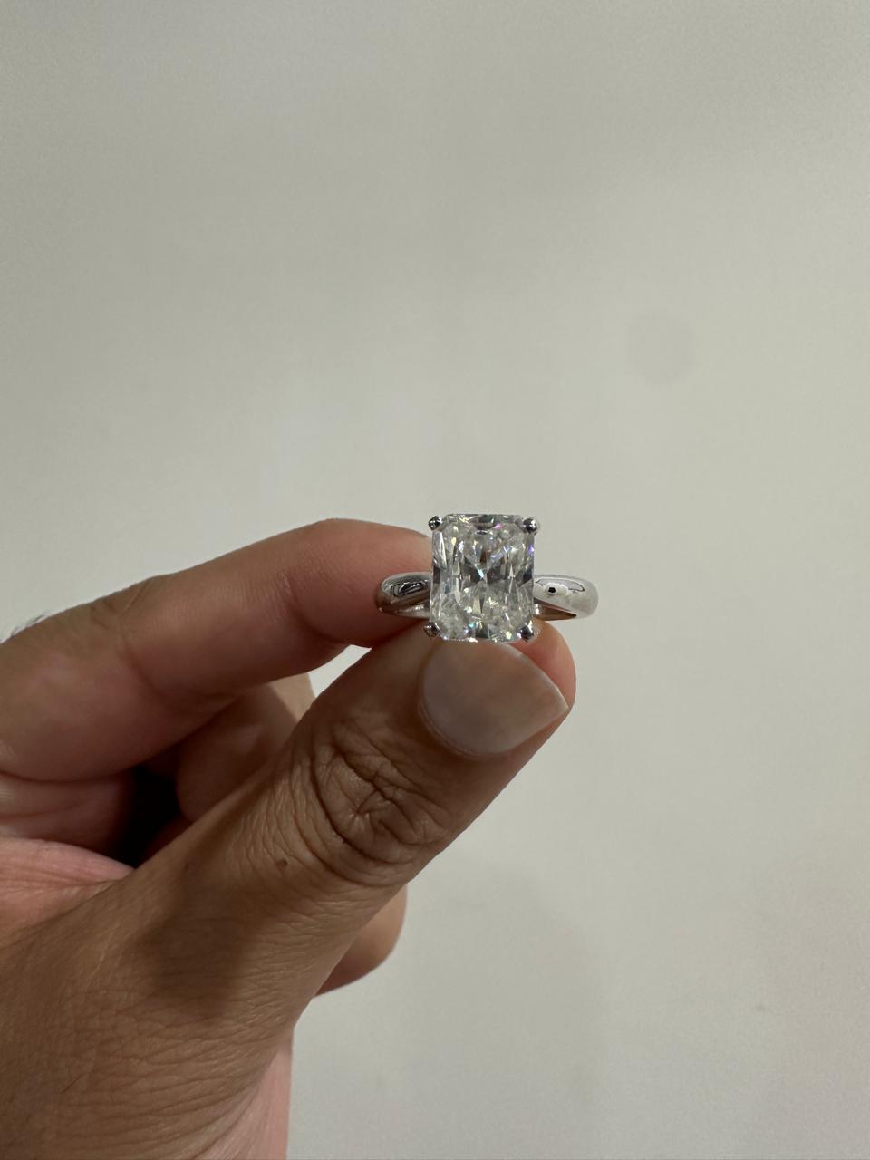 3 CT Radiant cut Moissanite Engagement Ring 14k White Gold Luxury Gift for her