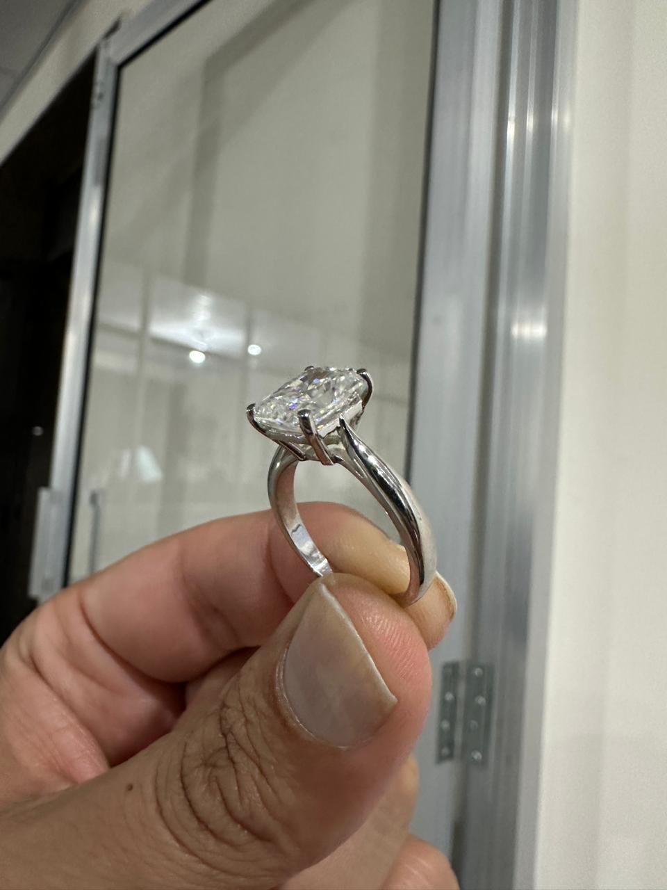 3 CT Radiant cut Moissanite Engagement Ring 14k White Gold Luxury Gift for her