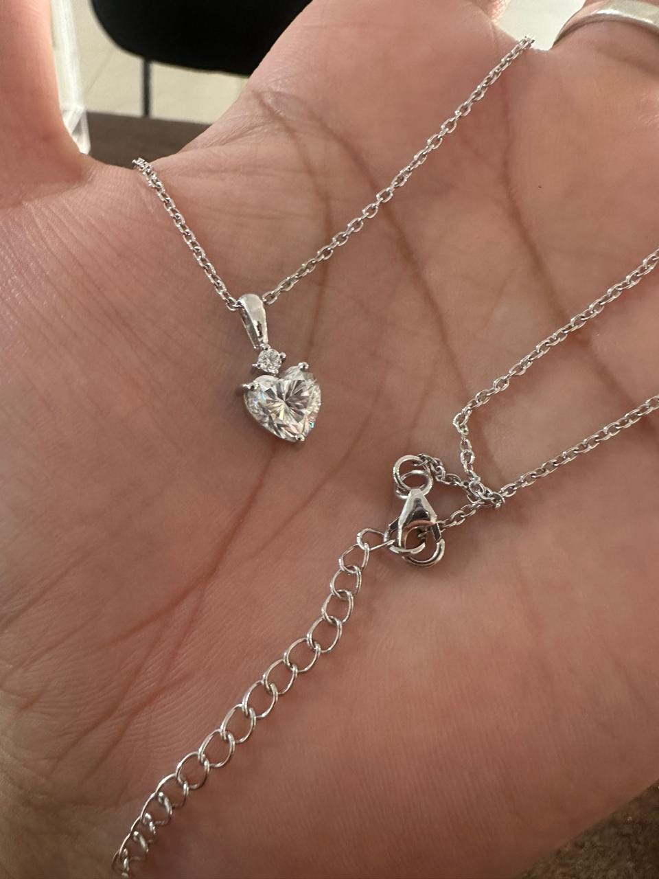 Heart Moissanite Pendant Necklace for women: 925 Sterling Silver, Love Jewelry, Solitaire Pendant
