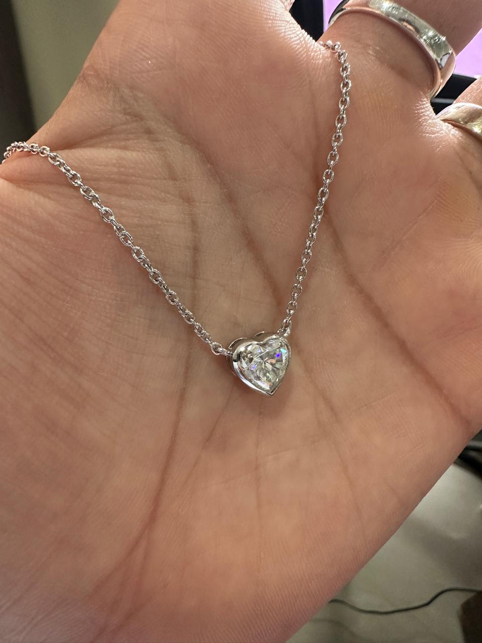 Heart Moissanite Solitaire Pendant | 3CT Diamond Alternative Gemstone Jewelry for her