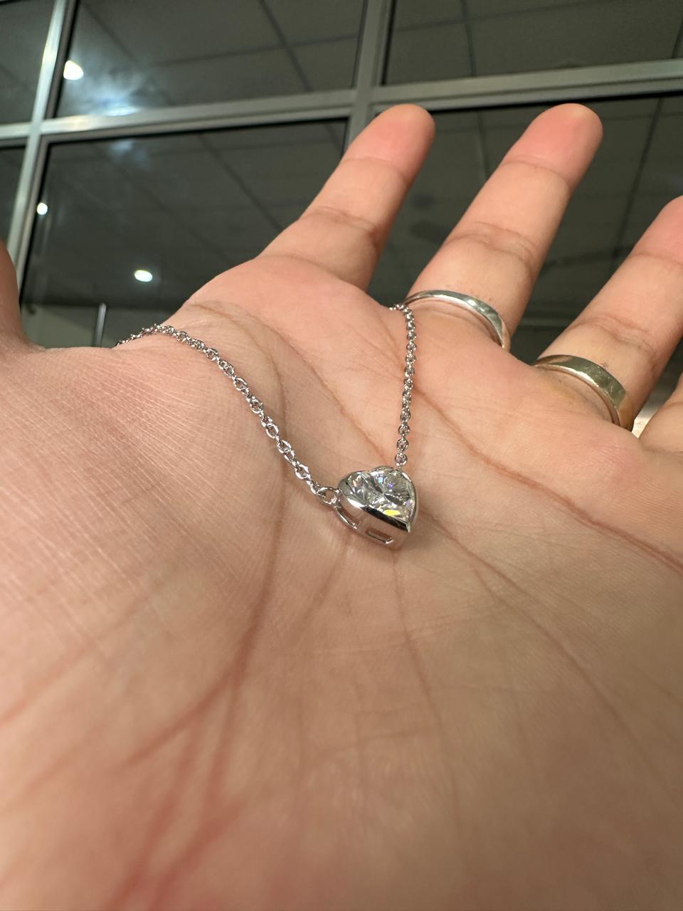 Heart Moissanite Solitaire Pendant | 3CT Diamond Alternative Gemstone Jewelry for her