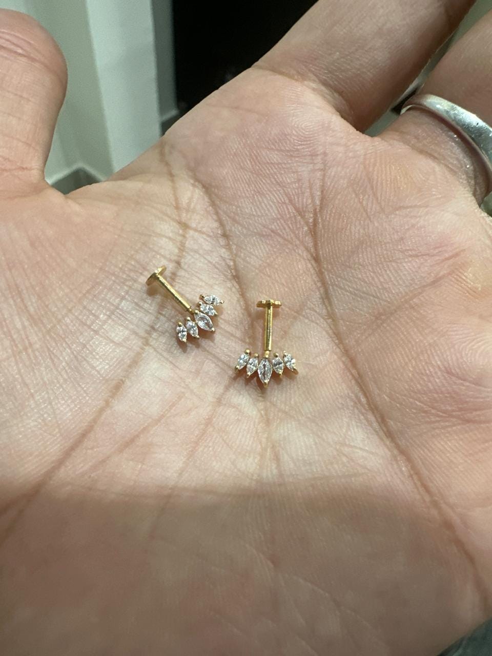 14K Gold Moissanite Stud Earrings | Unique Jewelry for Gift | Birthday Gift