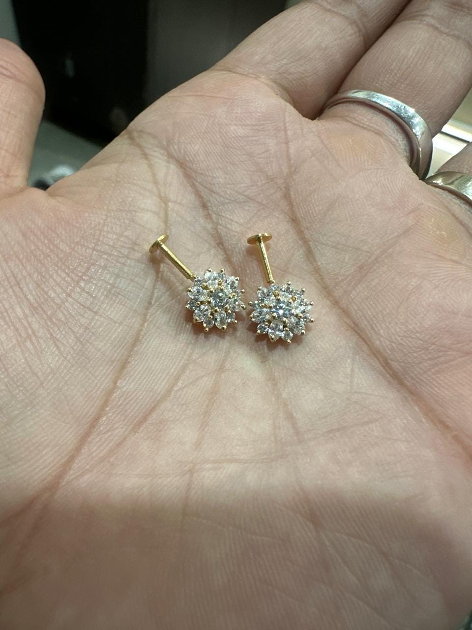 14K Gold Moissanite Earrings | South Screw Lock | Unique Jewelry for Gift