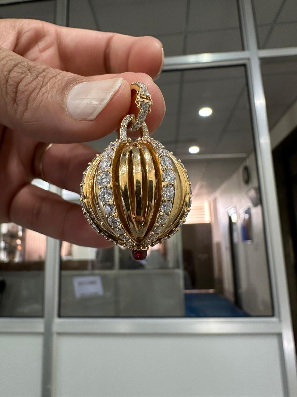 6CT Moissanite Sphere Pendant | 14K Gold Vermeil Hip Hop Jewelry