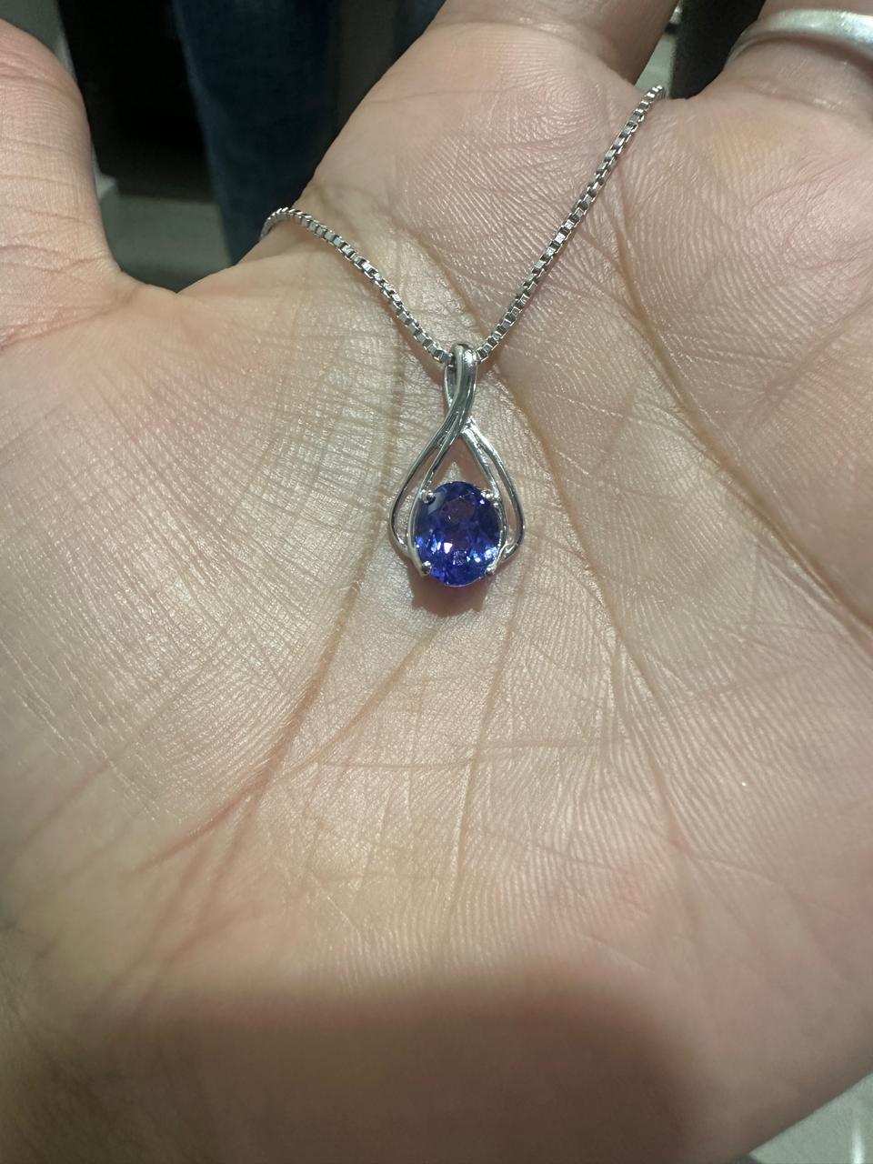 Tanzanite Infinity Pendant | 2 CT Oval shape Rare Gemstone Statement Necklace, 14k Gold Luxury Jewelry