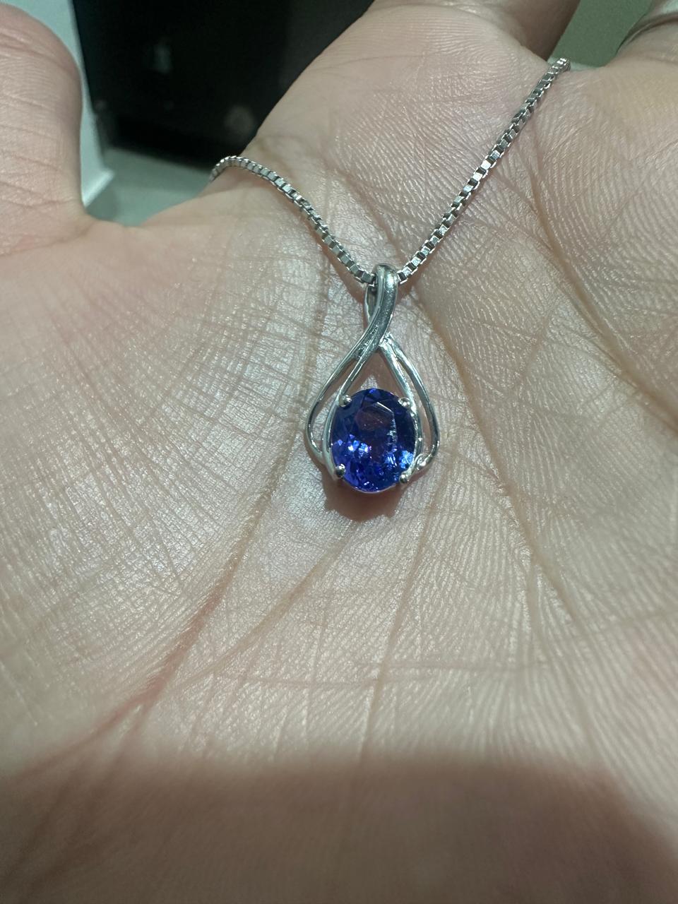 Tanzanite Infinity Pendant | 2 CT Oval shape Rare Gemstone Statement Necklace, 14k Gold Luxury Jewelry