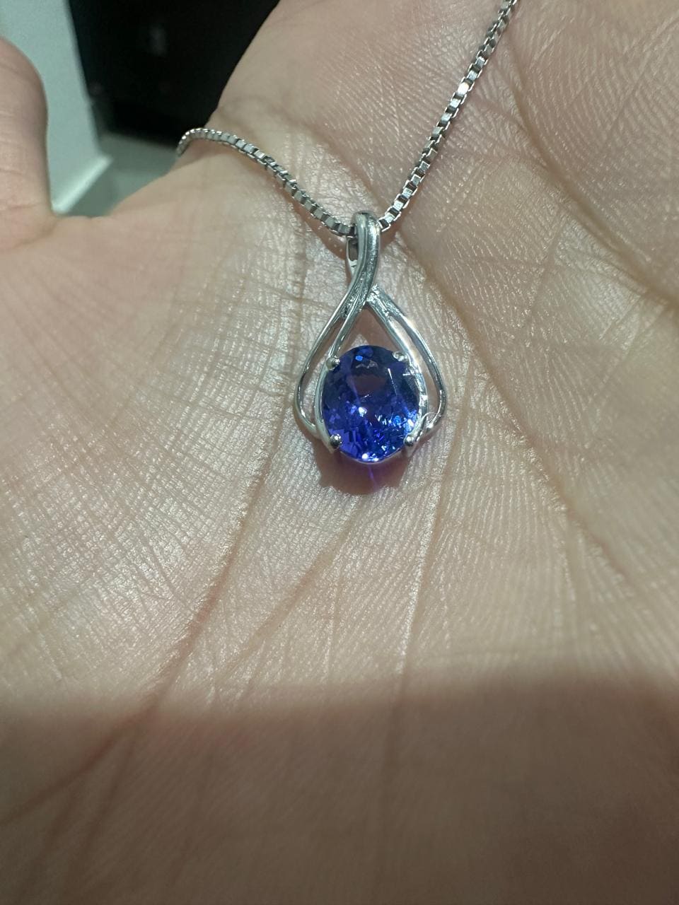 Tanzanite Infinity Pendant | 2 CT Oval shape Rare Gemstone Statement Necklace, 14k Gold Luxury Jewelry