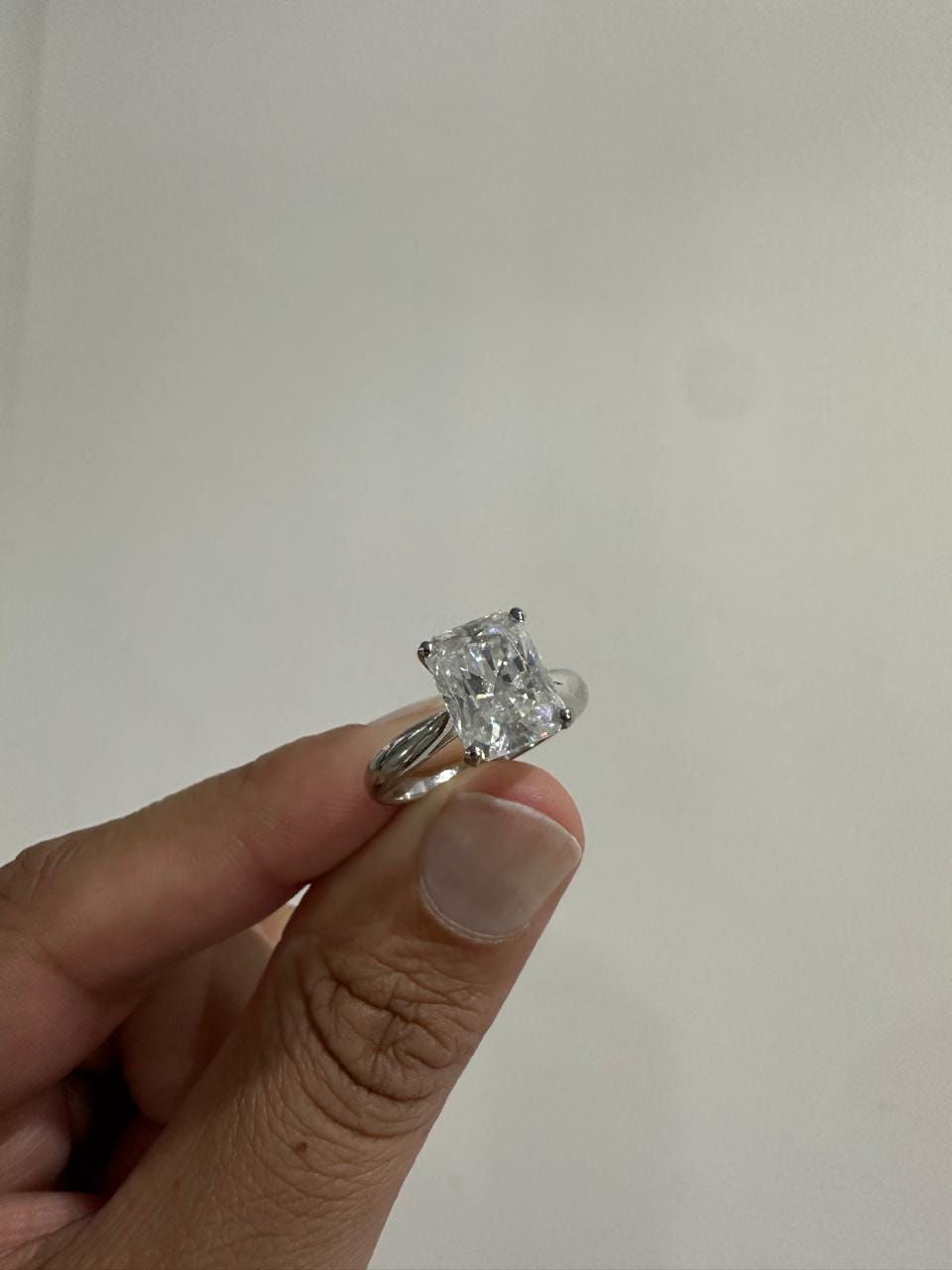 3 CT Radiant cut Moissanite Engagement Ring 14k White Gold Luxury Gift for her