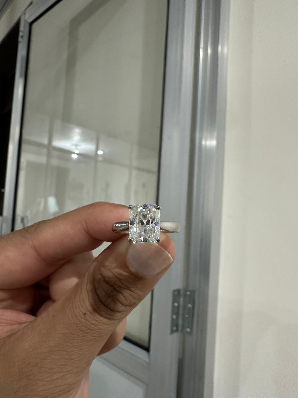 3 CT Radiant cut Moissanite Engagement Ring 14k White Gold Luxury Gift for her