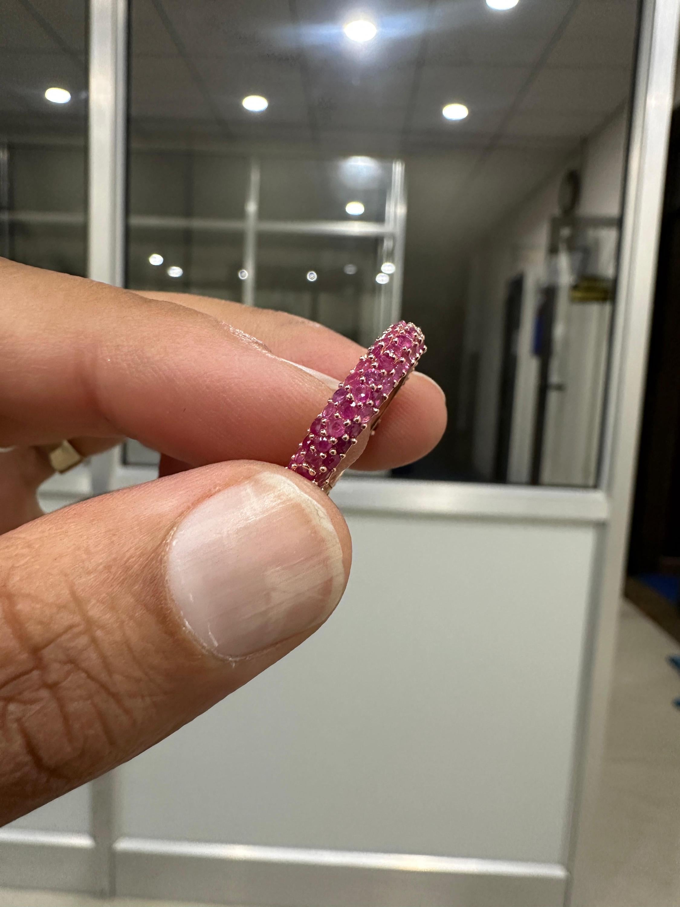 Natural Ruby 14K Gold Eternity Band | July Birthstone Ring