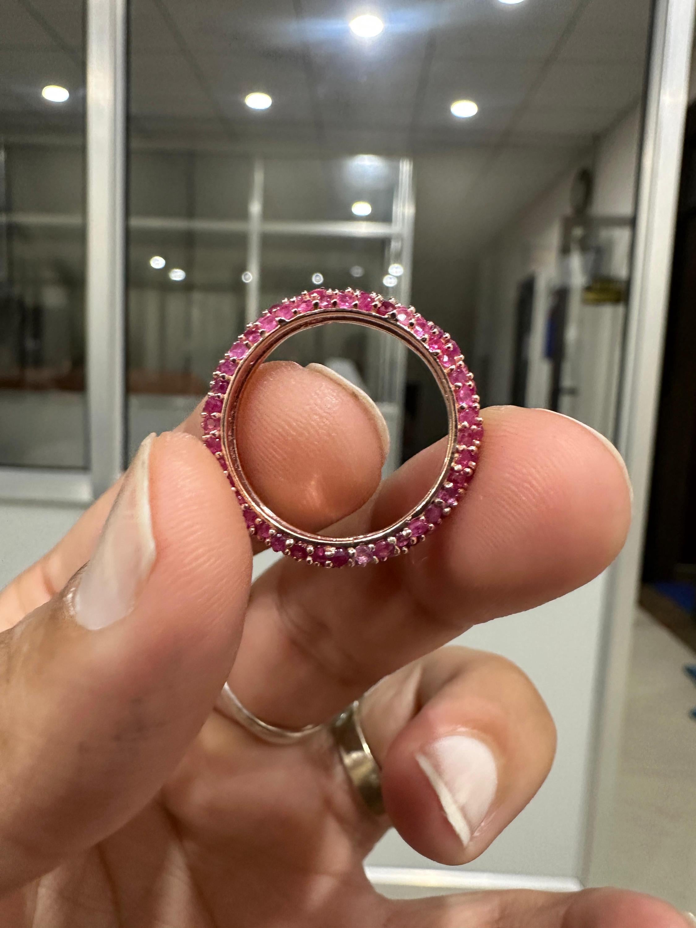 Natural Ruby 14K Gold Eternity Band | July Birthstone Ring