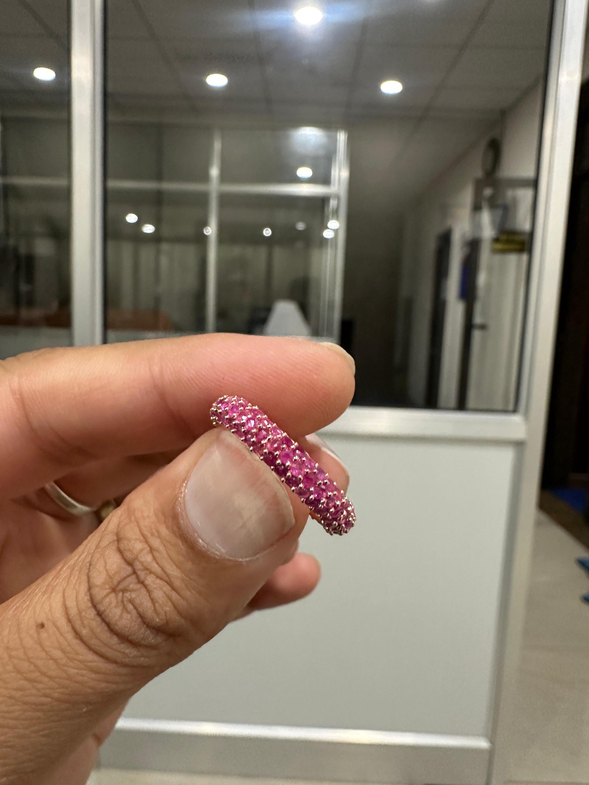 Natural Ruby 14K Gold Eternity Band | July Birthstone Ring
