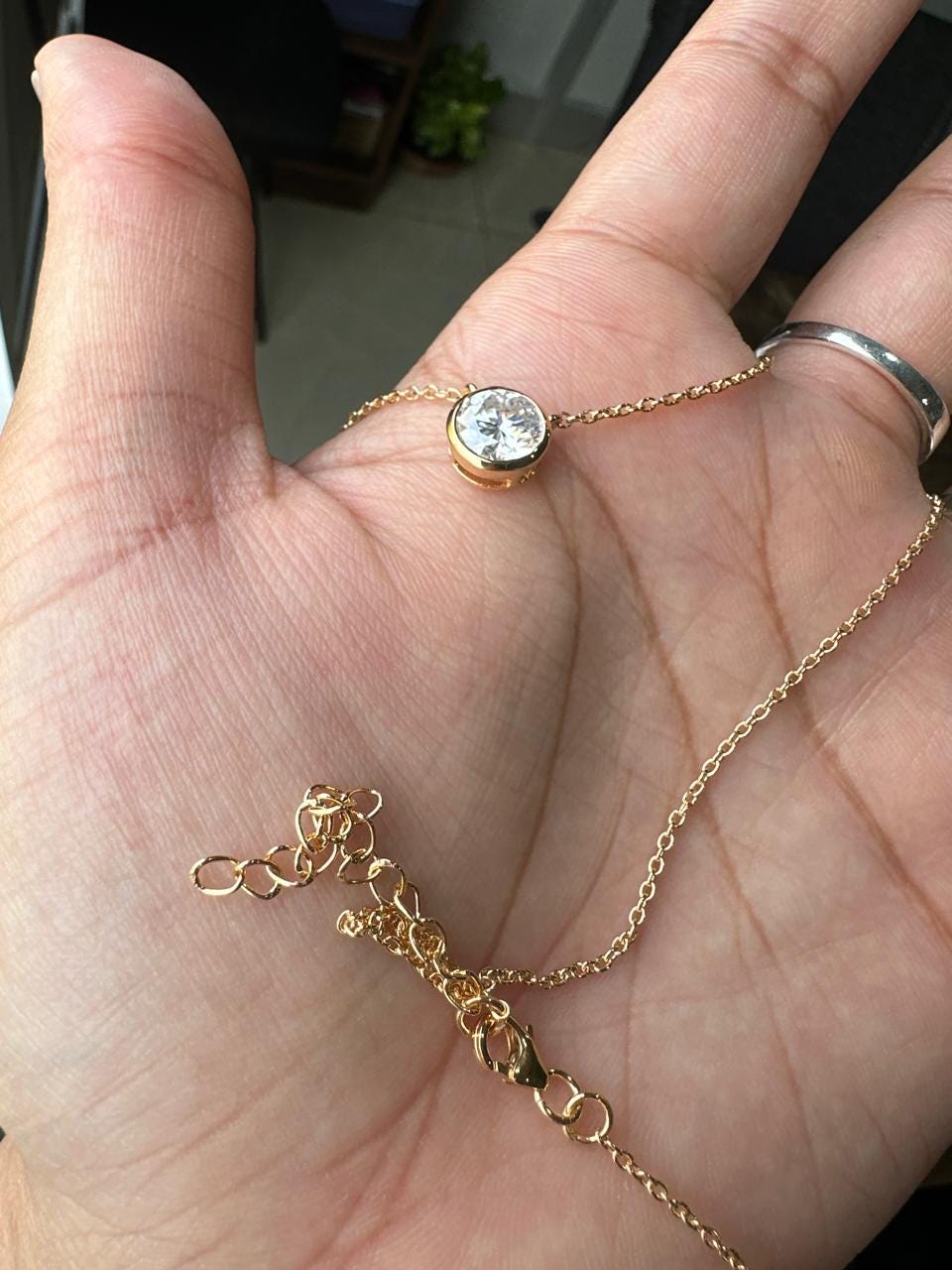 2Ct Moissanite Solitaire Pendant | 14k Gold Vermeil Necklace for women | Anniversary Gift