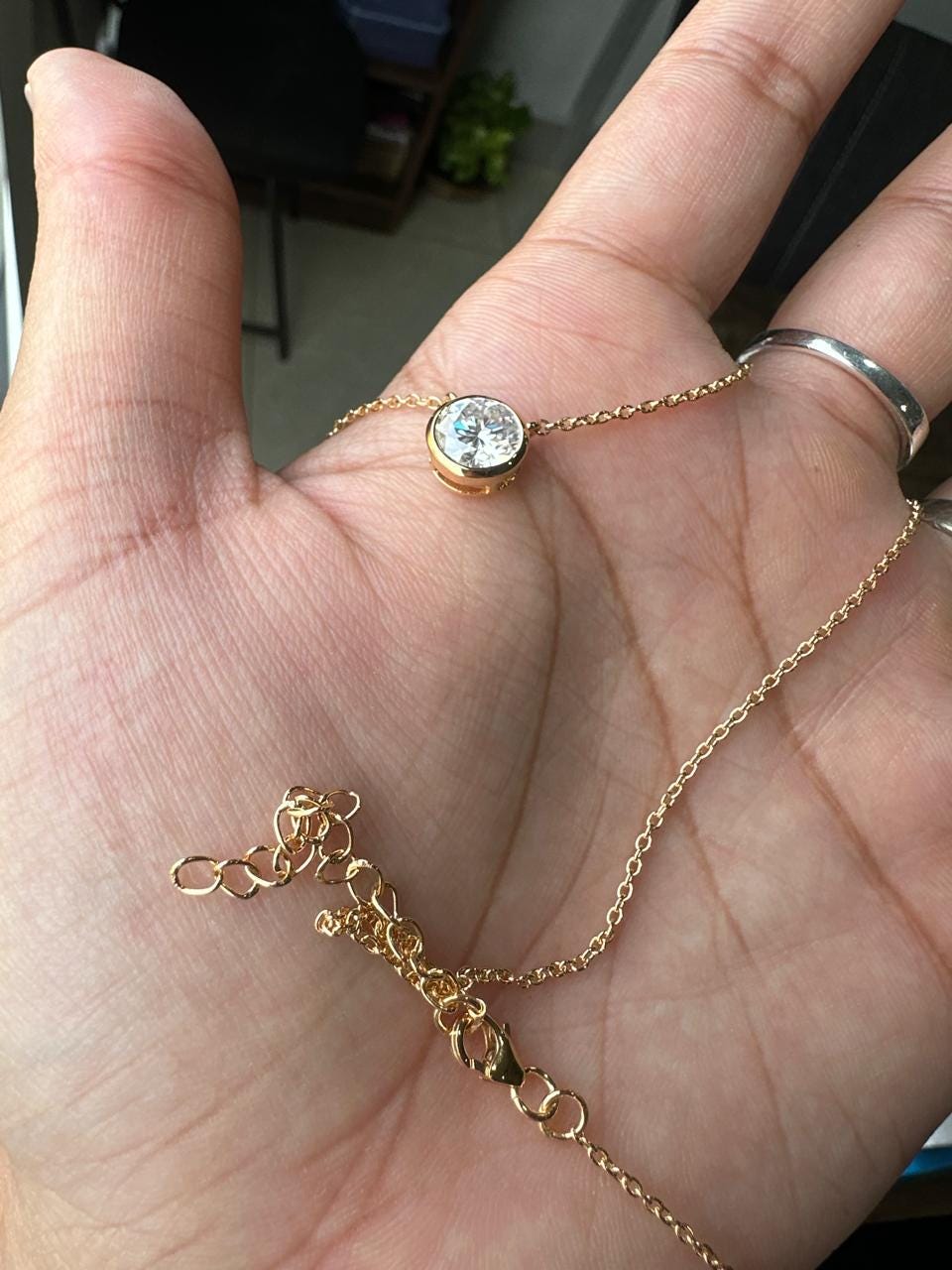 2Ct Moissanite Solitaire Pendant | 14k Gold Vermeil Necklace for women | Anniversary Gift
