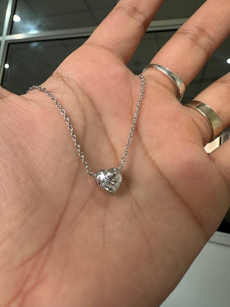 Heart Moissanite Solitaire Pendant | 3CT Diamond Alternative Gemstone Jewelry for her