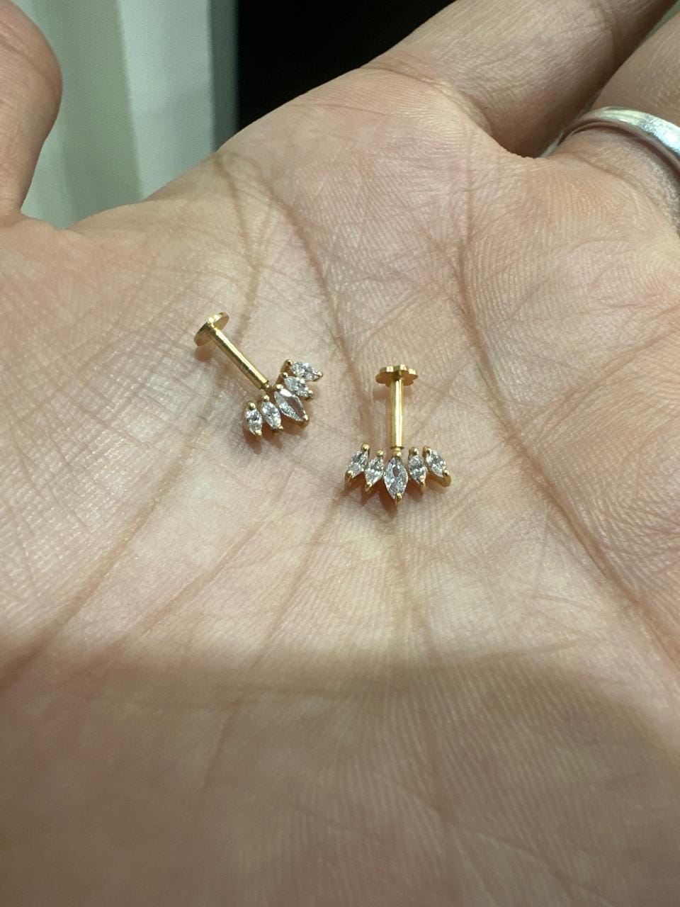 14K Gold Moissanite Stud Earrings | Unique Jewelry for Gift | Birthday Gift