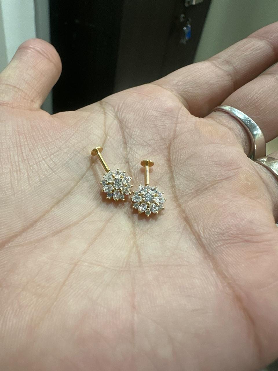 14K Gold Moissanite Earrings | South Screw Lock | Unique Jewelry for Gift