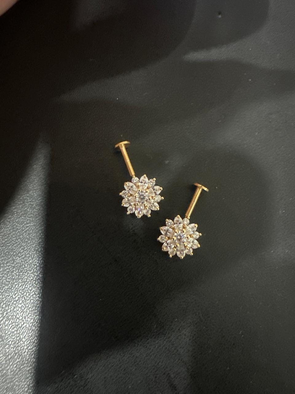 14K Gold Moissanite Earrings | South Screw Lock | Unique Jewelry for Gift