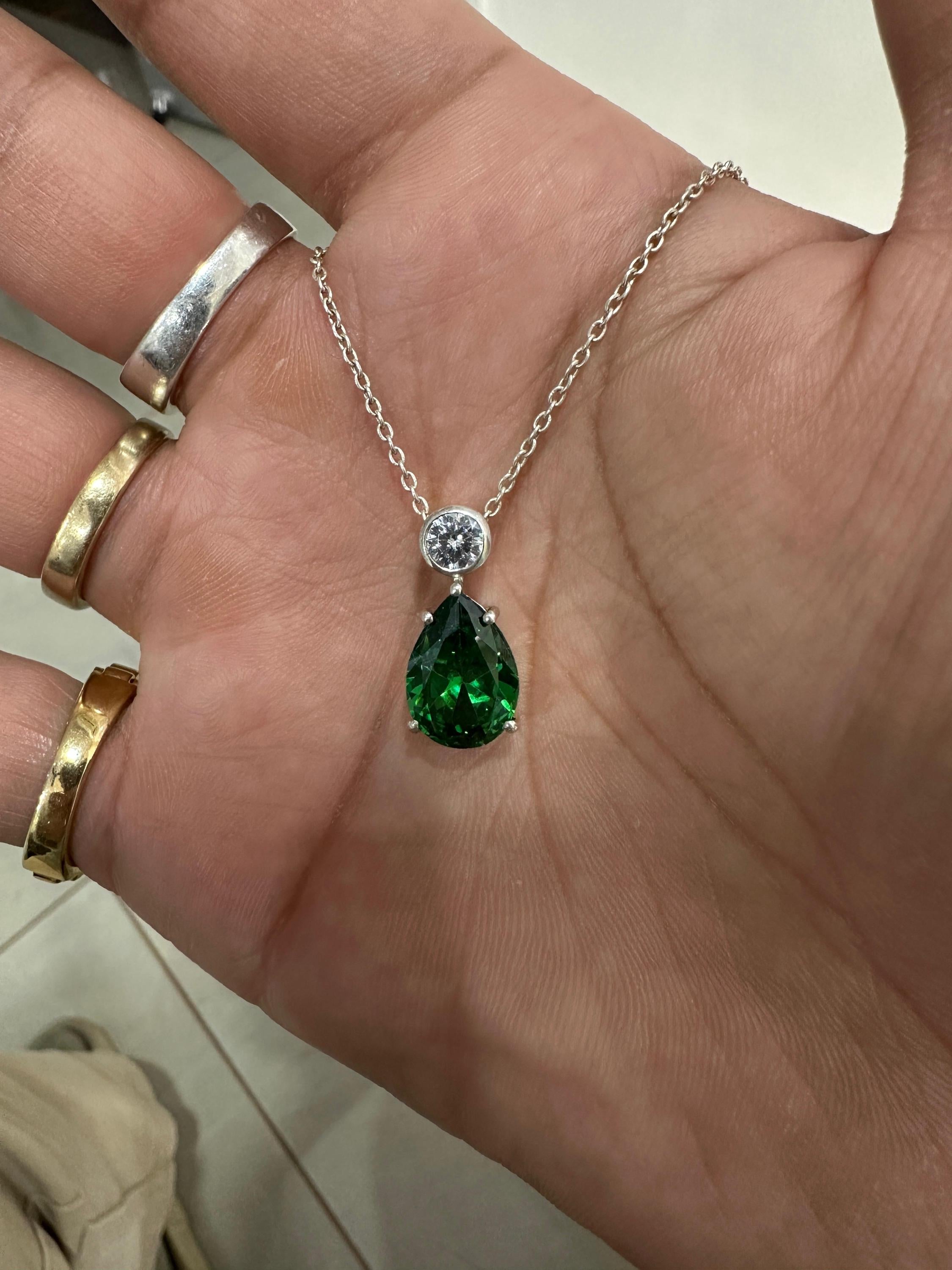 Pear Teardrop Emerald Pendant | Unique 6 CT Heirloom Jewelry for her