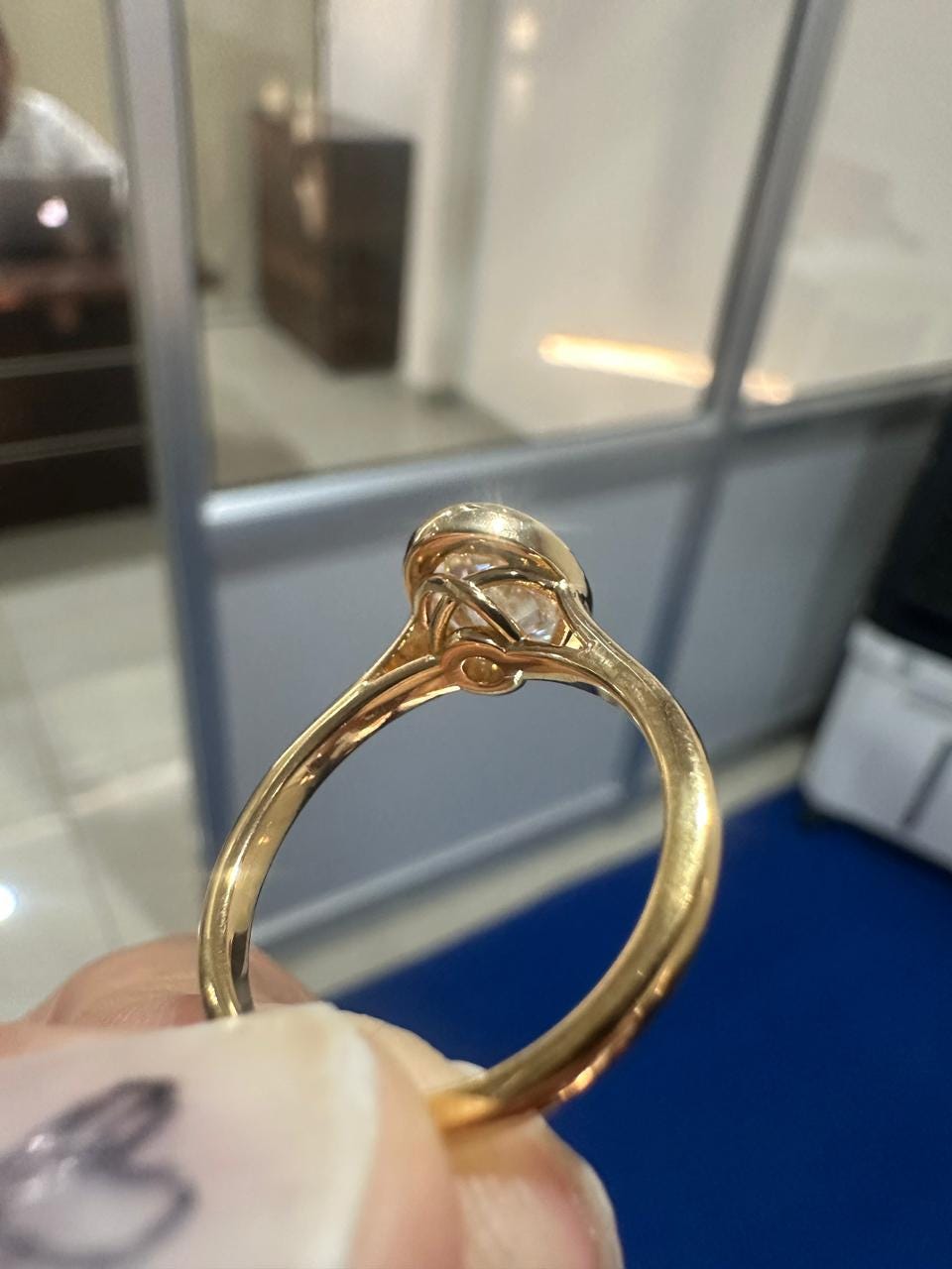 Vintage Moissanite Engagement Ring | Solid 14K Yellow Gold | Unique Anniversary Gift for her