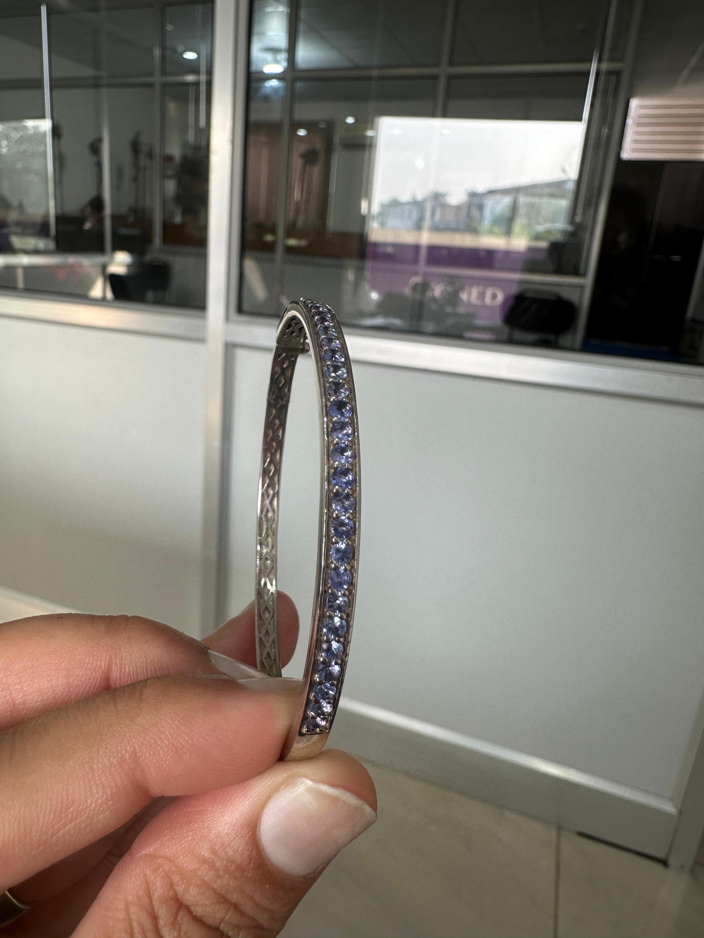 Tanzanite Cuff Bracelet, 925 Sterling Silver, December Birthstone Jewelry, Gift for Her
