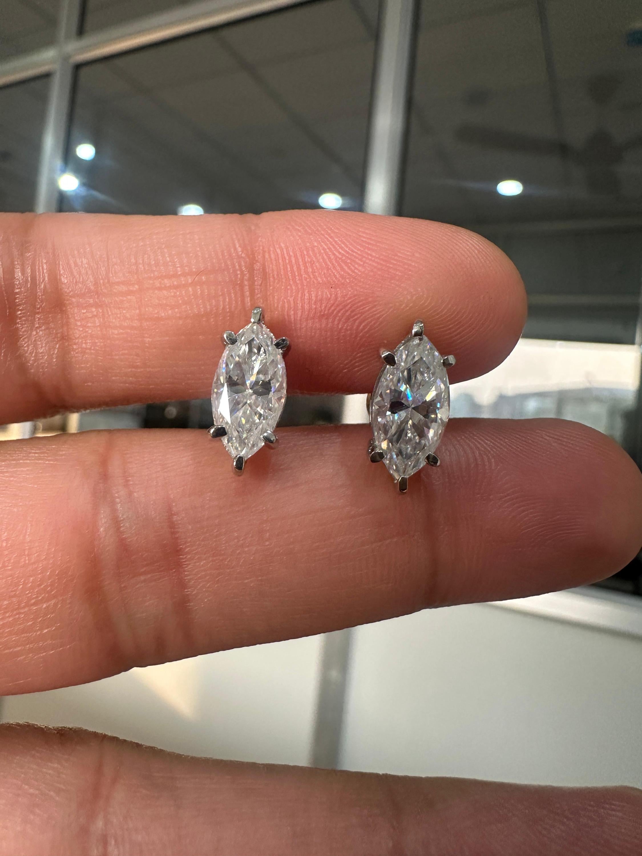 Marquise Moissanite Earrings | 5 CT Daimond Alternative Jewelry | 925 Silver