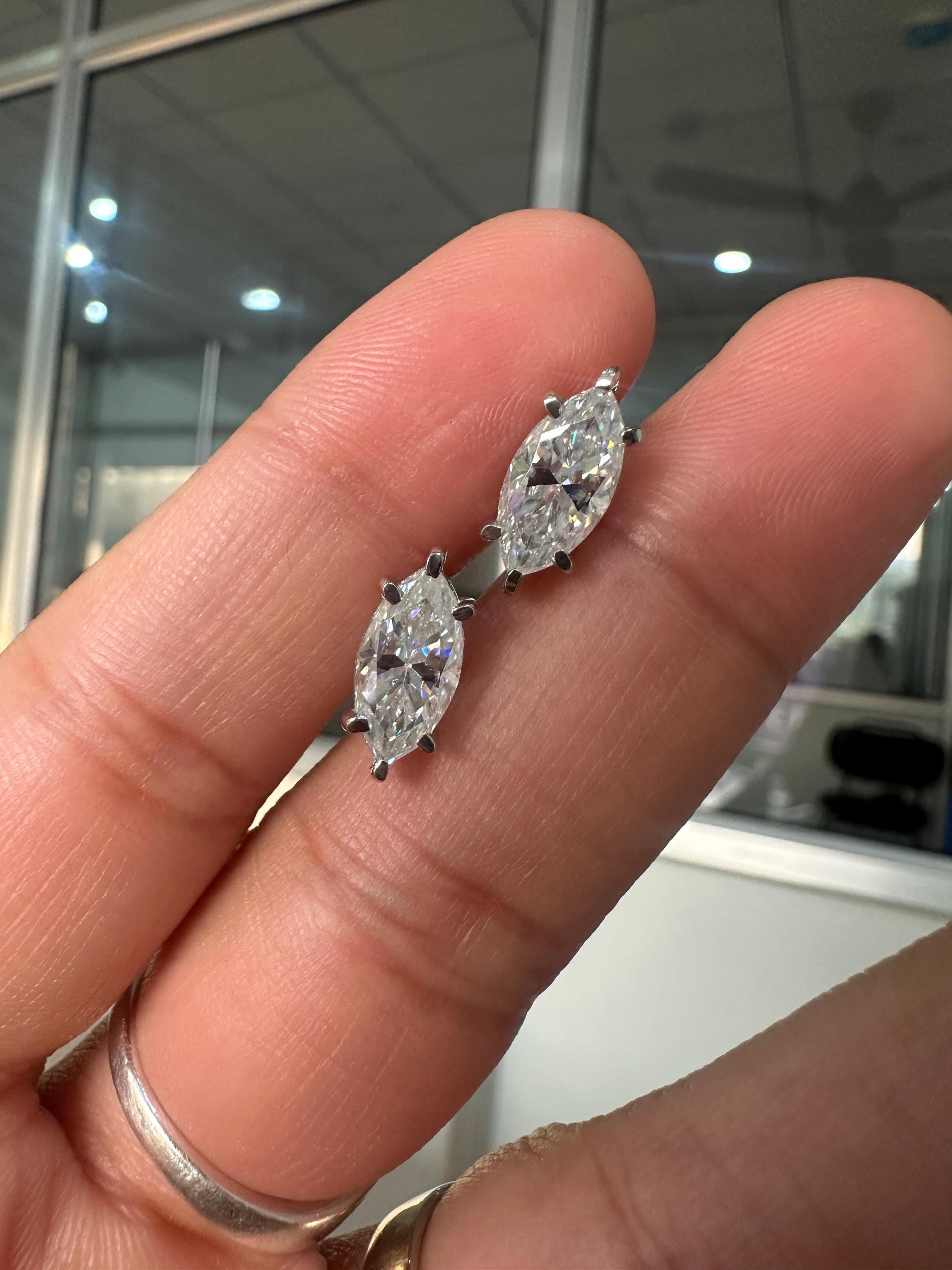 Marquise Moissanite Earrings | 5 CT Daimond Alternative Jewelry | 925 Silver