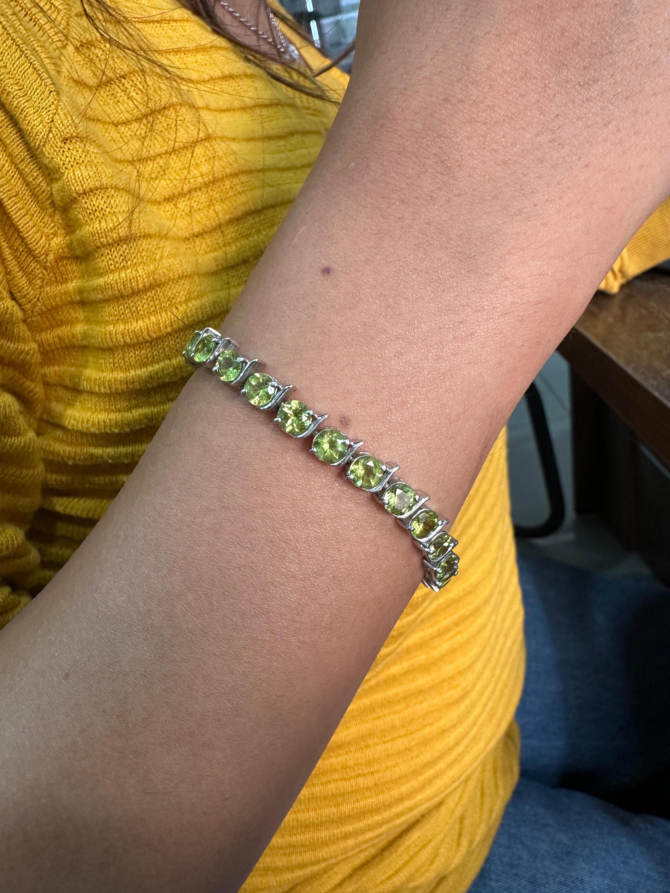 Peridot Tennis Bracelet | 925 Sterling Silver, August Birthstone