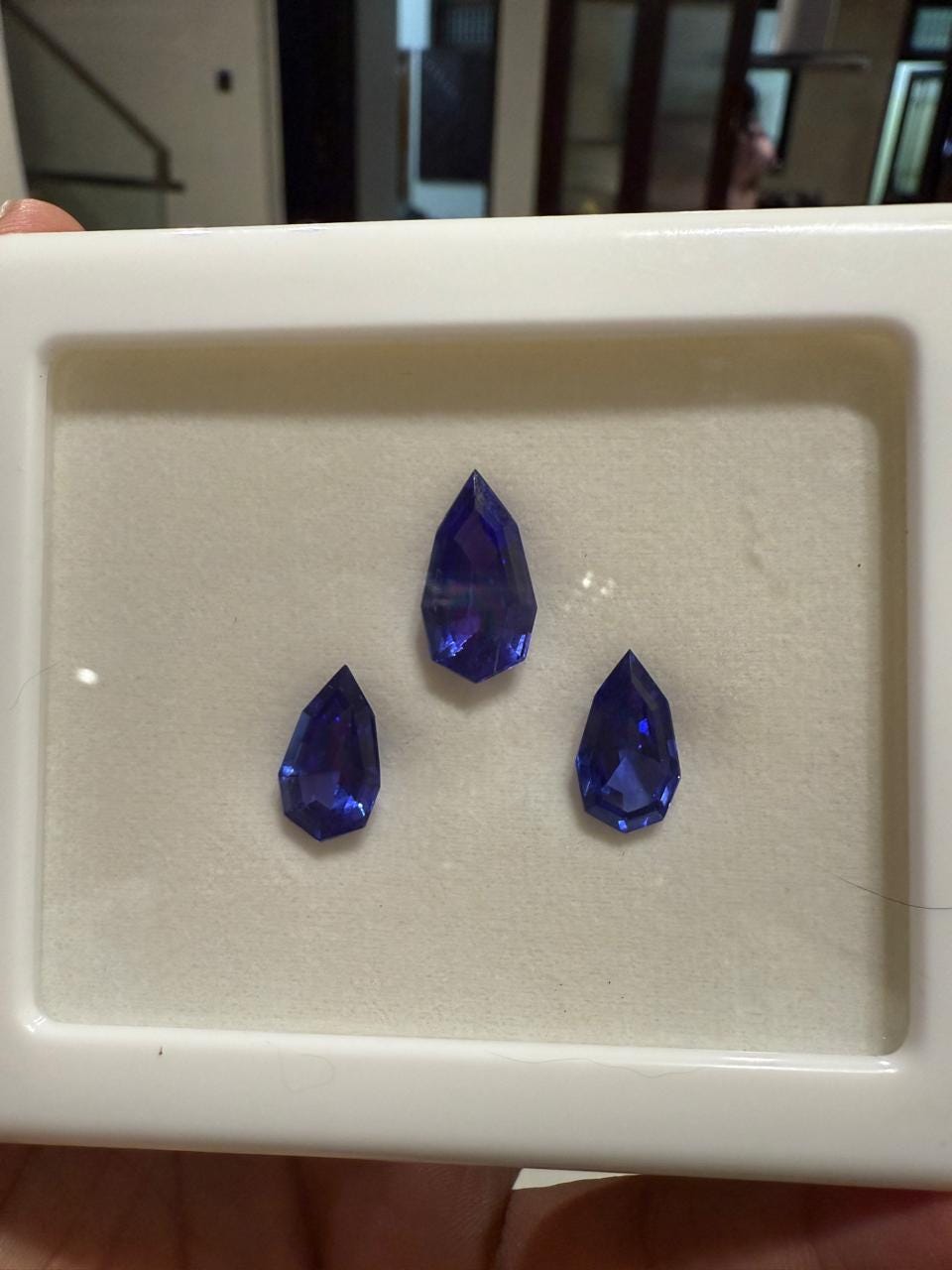 Custom Cut Rare Tanzanite Gemstone Set | IGI Certified Loose Trio | 15 CT Natural Tanzanite