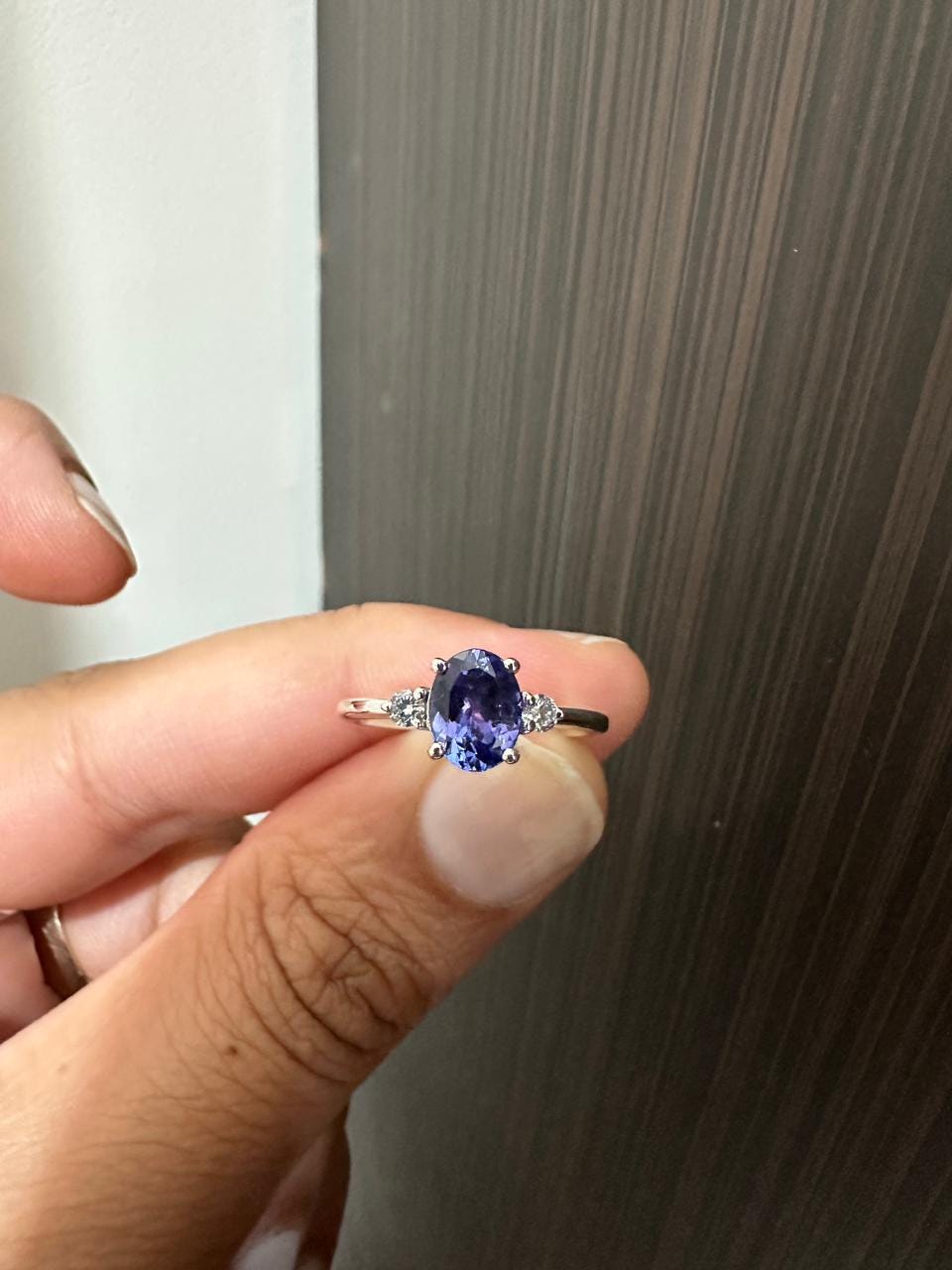 14k Gold Tanzanite Diamond Engagement Ring - Unique Anniversary Gift, Promise Ring