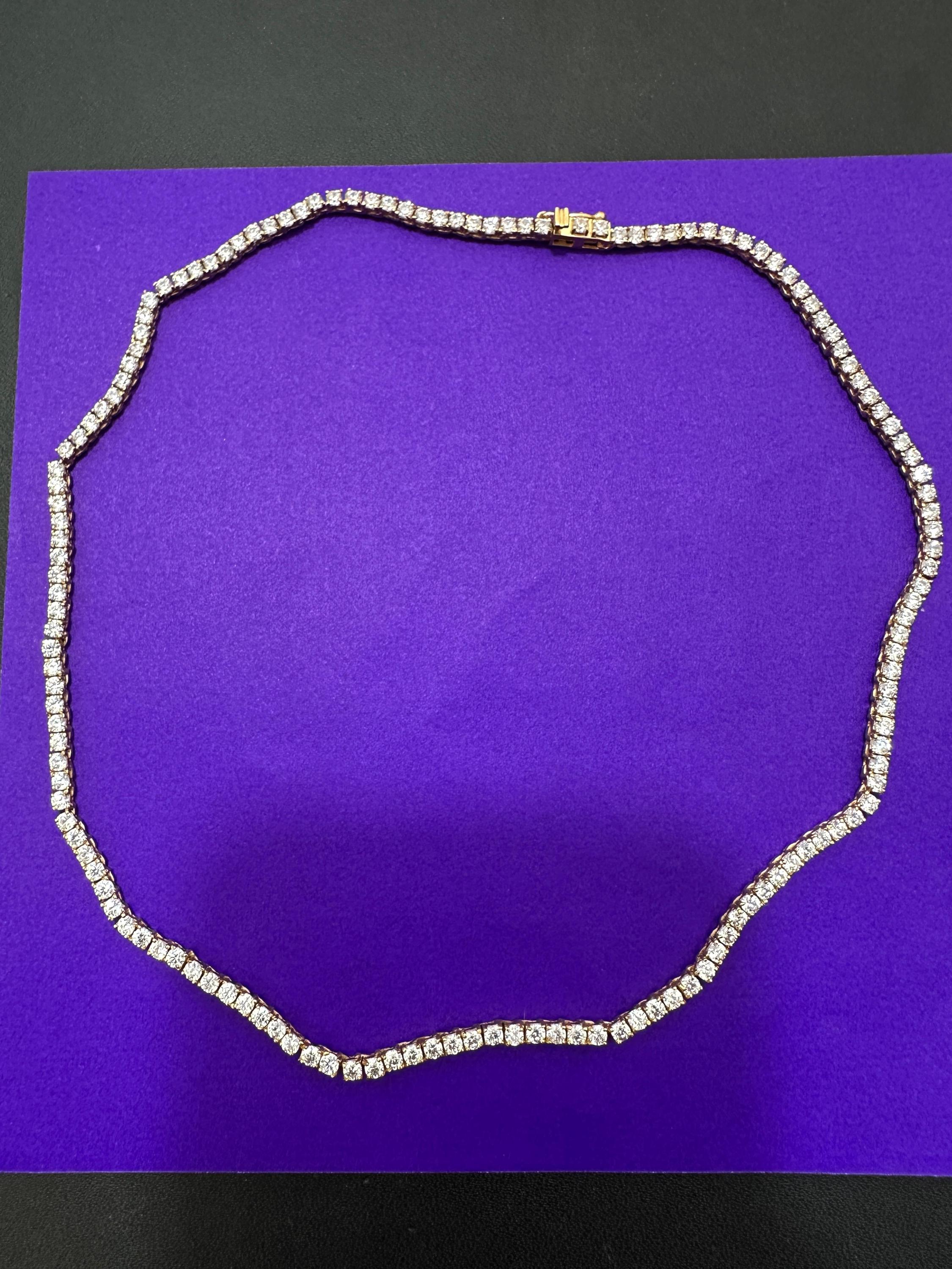 Classic Moissanite Tennis Necklace | 14K Gold Finish, Fine Jewelry Gift