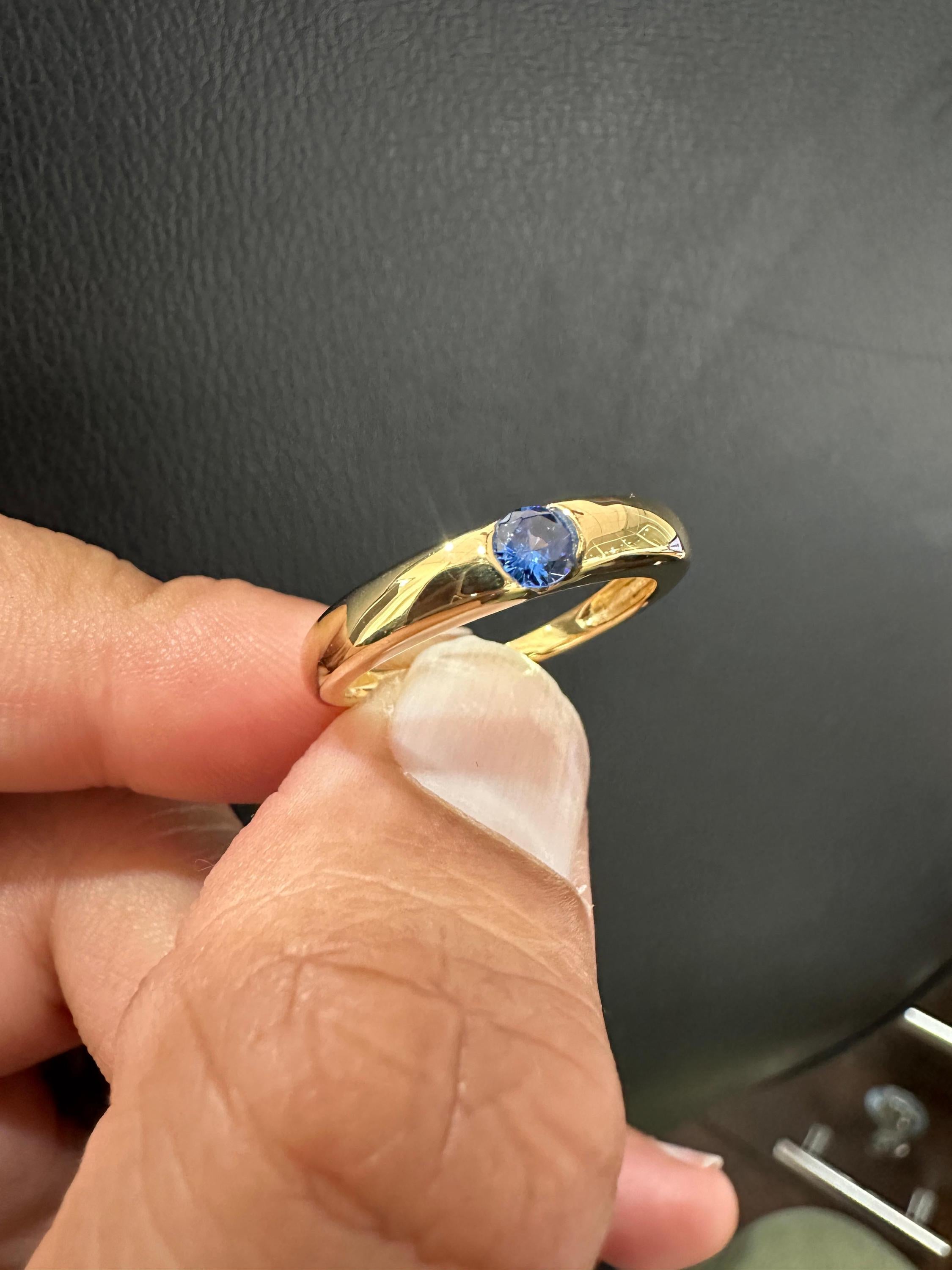 14K Gold Tanzanite Engagement Ring | Minimalist Promise Band