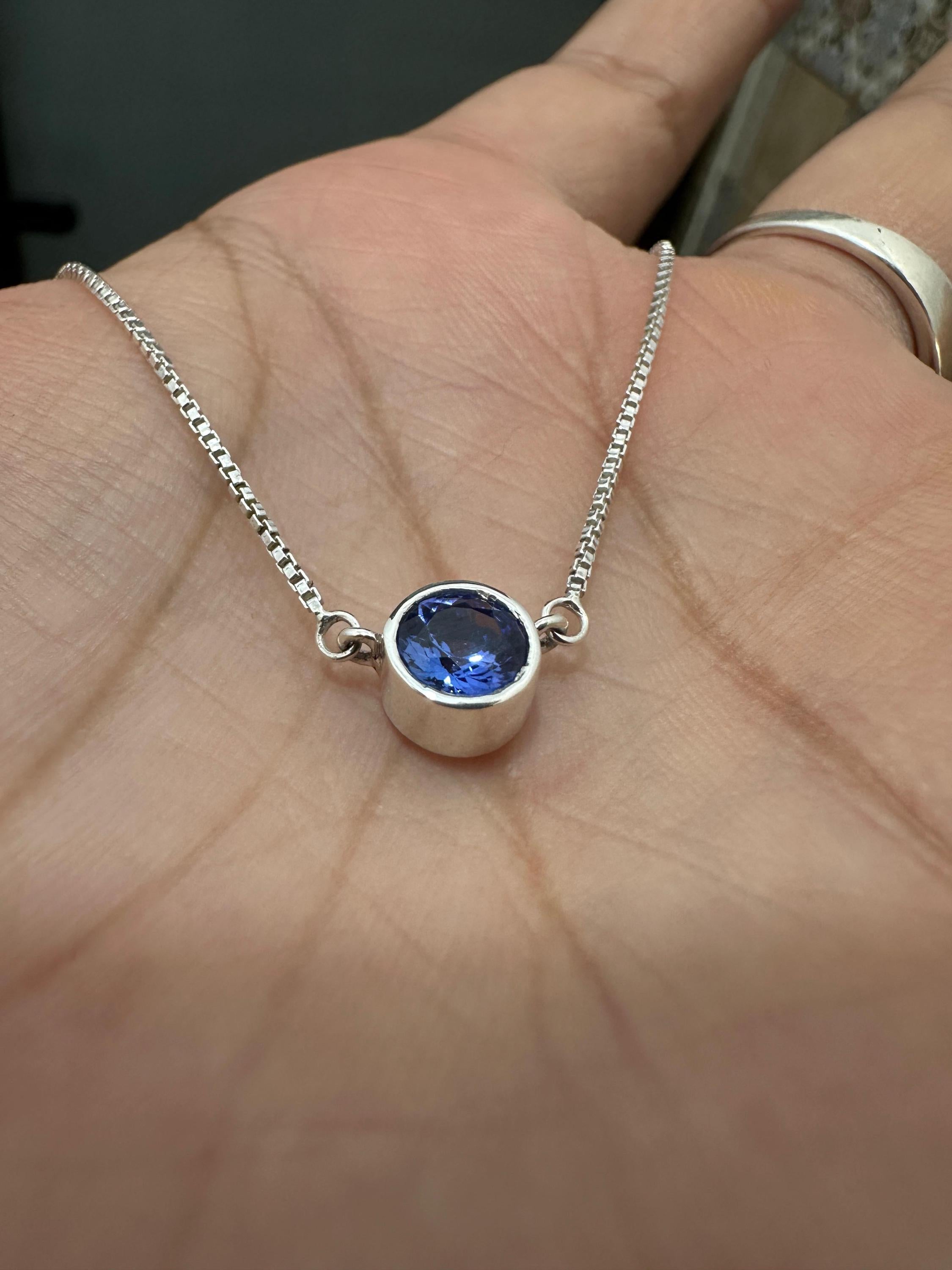 14k Gold Tanzanite Evil Eye Pendant | Rare Blue Gemstone Necklace, Unique Jewelry for gift