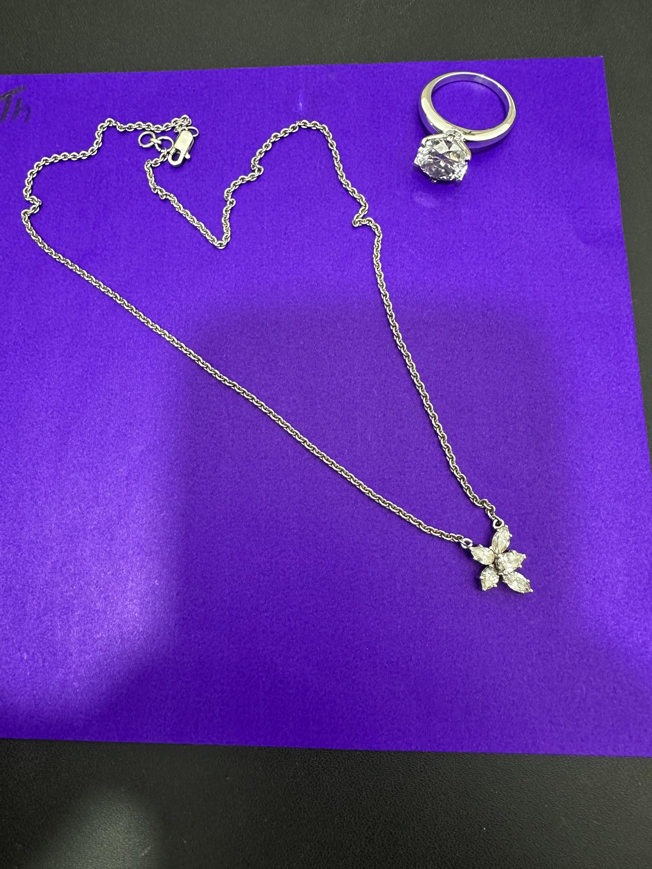 Diamond Butterfly Pendant Necklace | 14kt White Gold Finish, Fine Jewelry for Gift