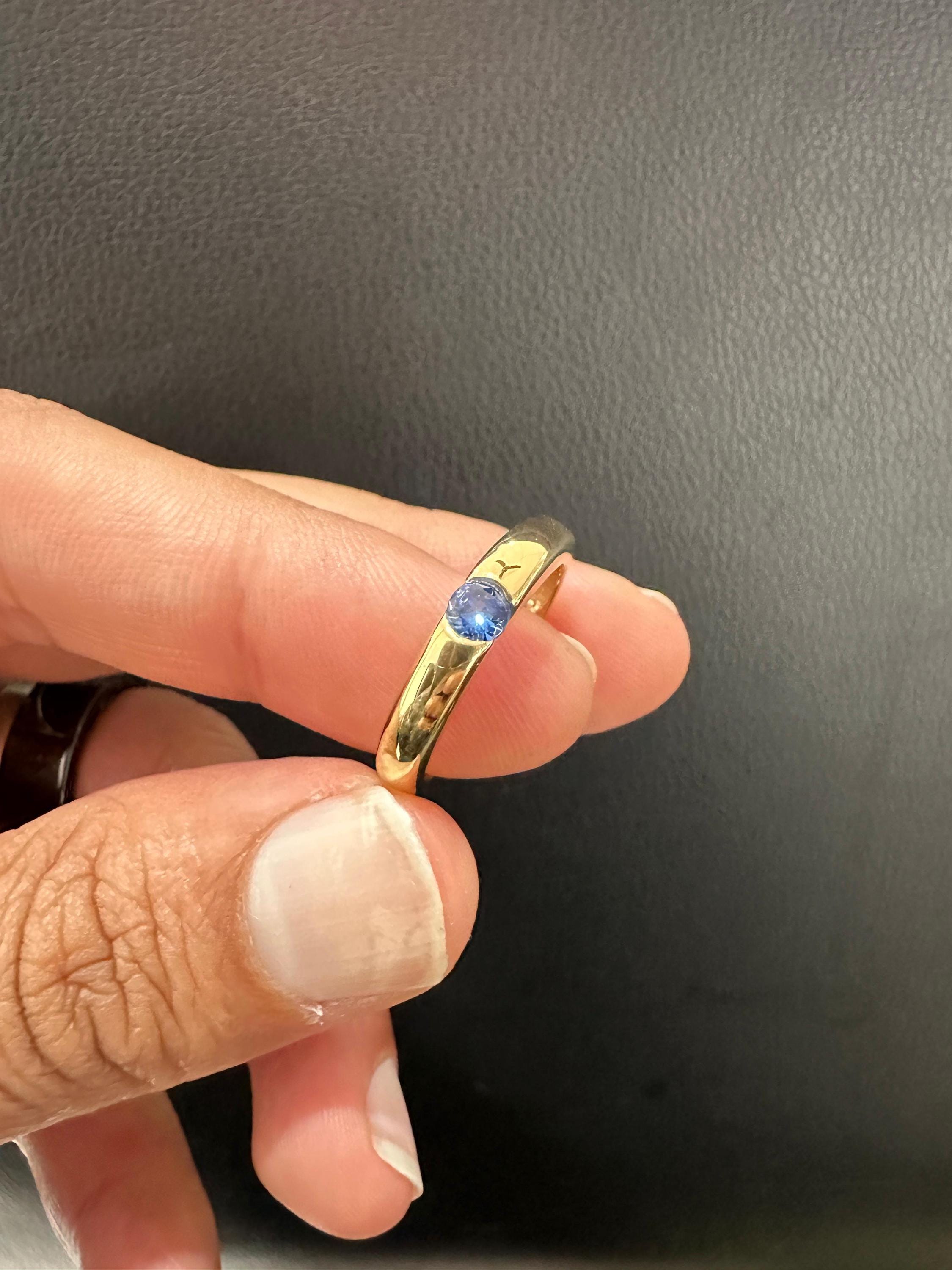 14K Gold Tanzanite Engagement Ring | Minimalist Promise Band