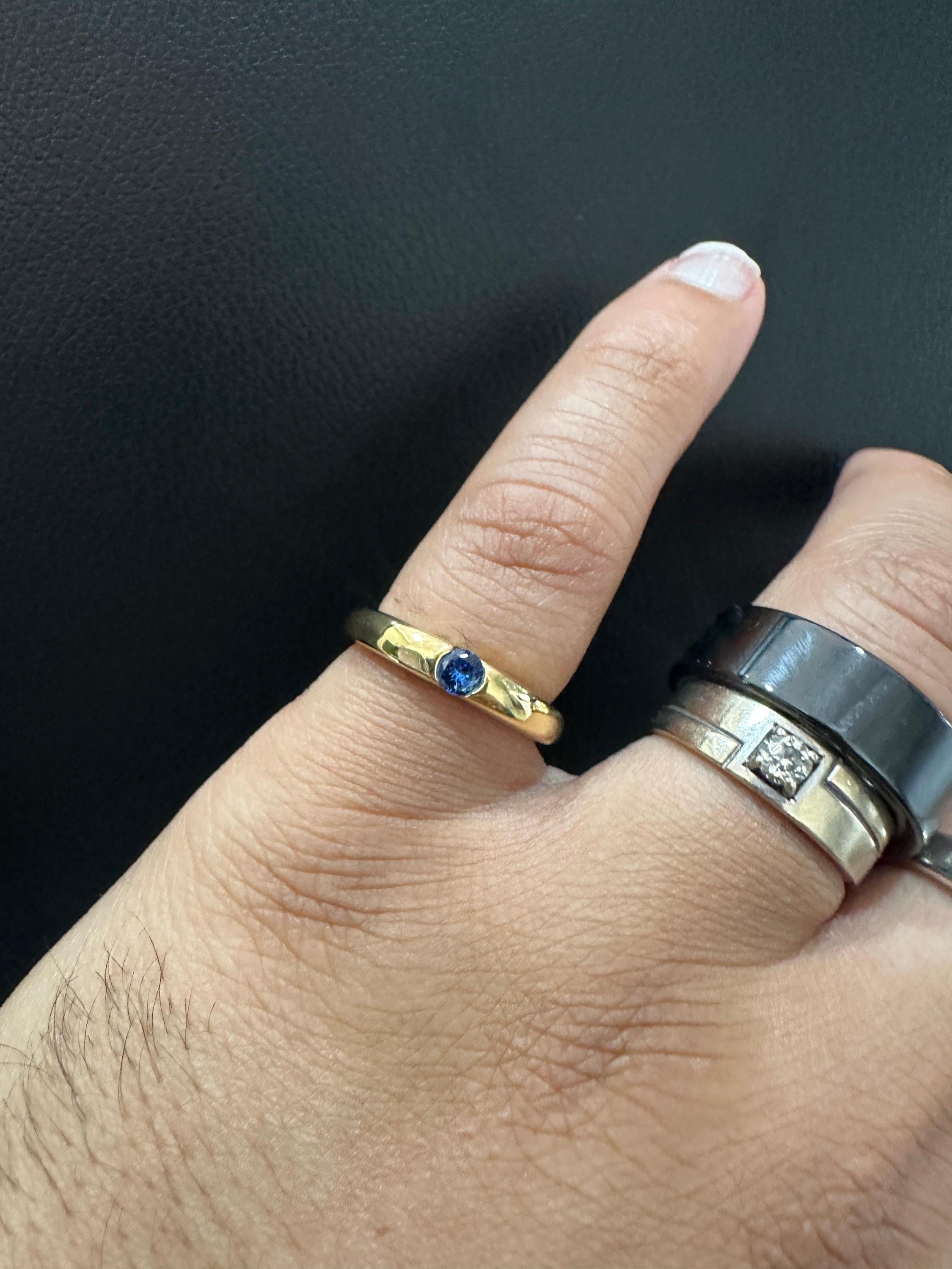 14K Gold Tanzanite Engagement Ring | Minimalist Promise Band