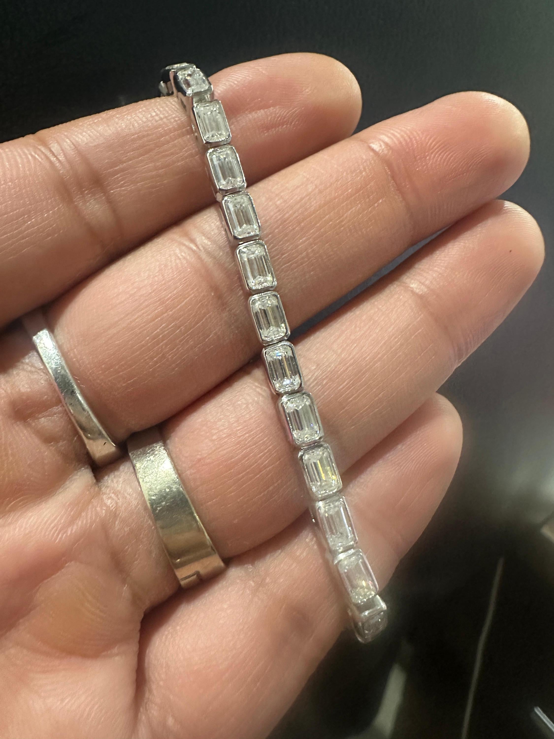 Men's Moissanite Tennis Bracelet | 925 Sterling Silver, 12 CT Luxury Gift for her