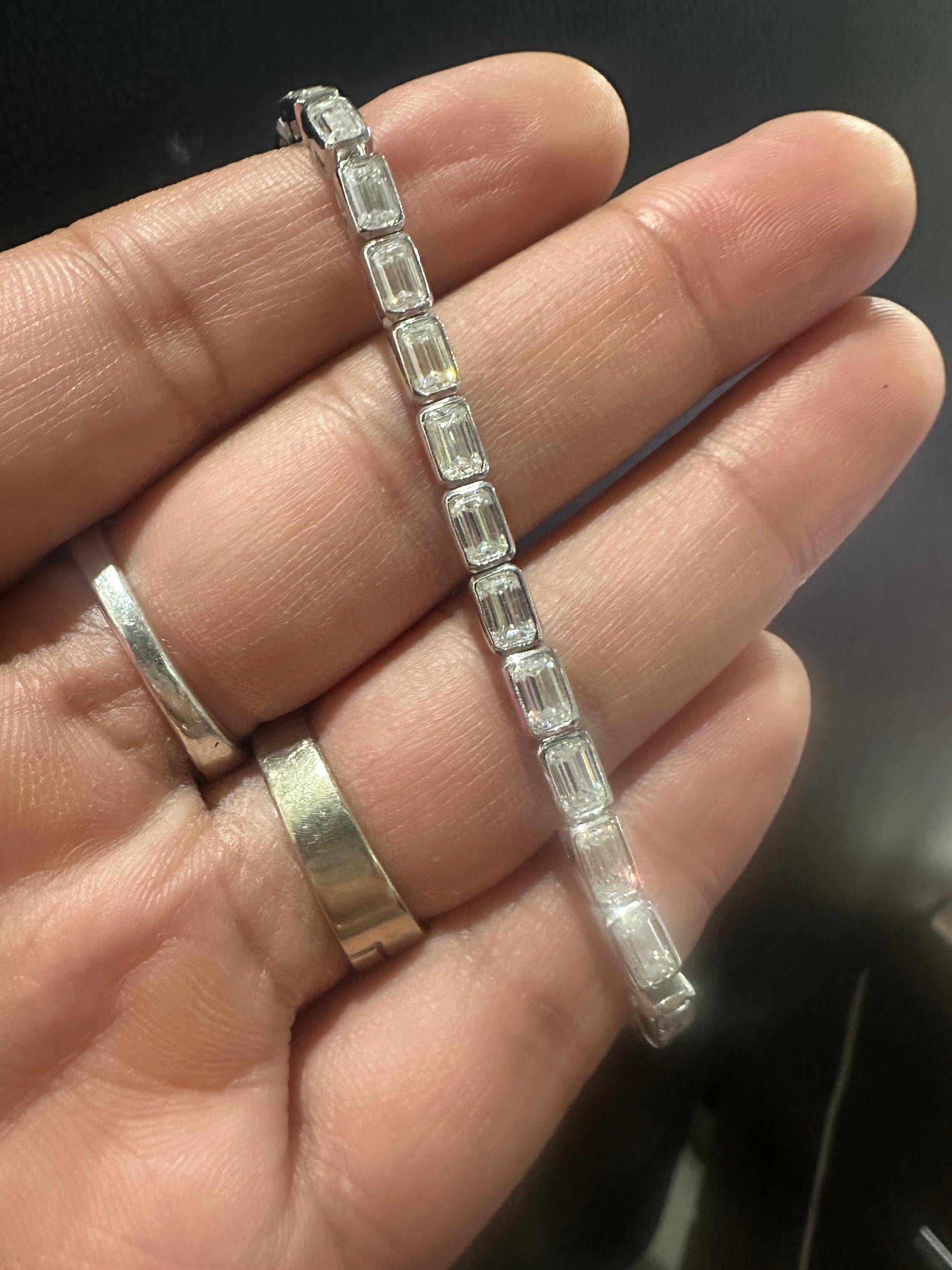 Men's Moissanite Tennis Bracelet | 925 Sterling Silver, 12 CT Luxury Gift for her