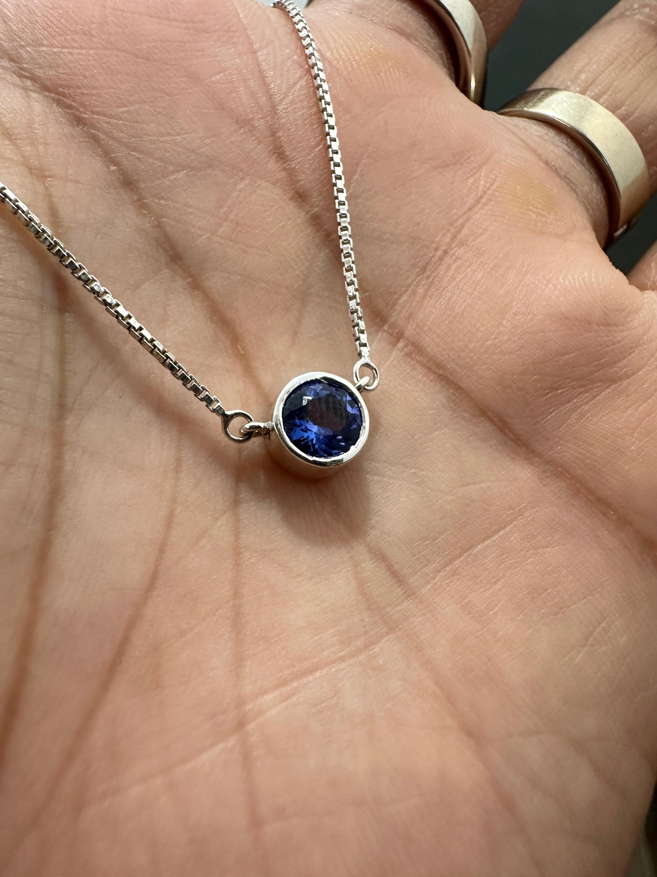 14k Gold Tanzanite Evil Eye Pendant | Rare Blue Gemstone Necklace, Unique Jewelry for gift
