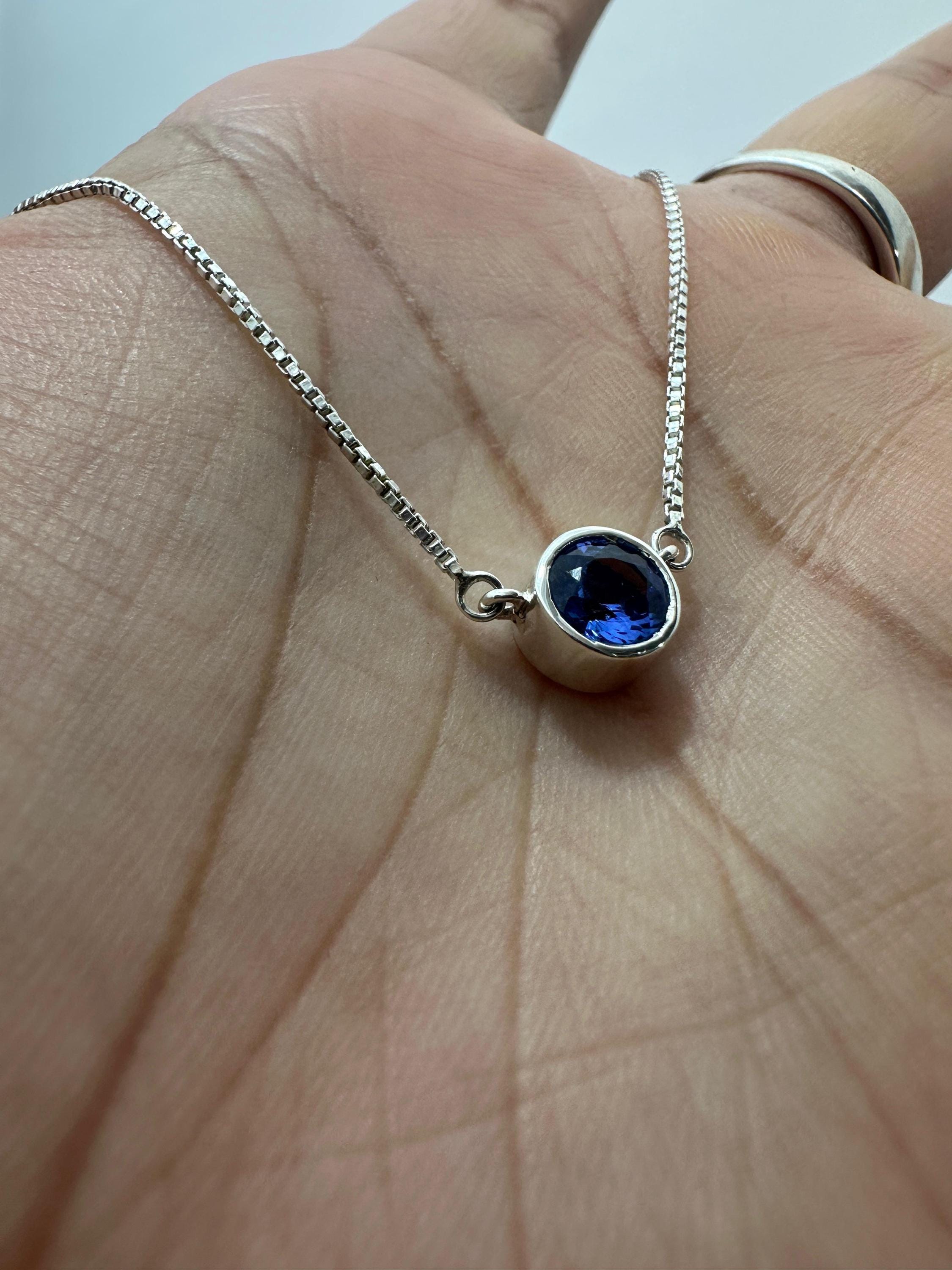 1.5 CT Natural Tanzanite Bezel Set Pendant | 925 Silver, December Birthstone Jewelry