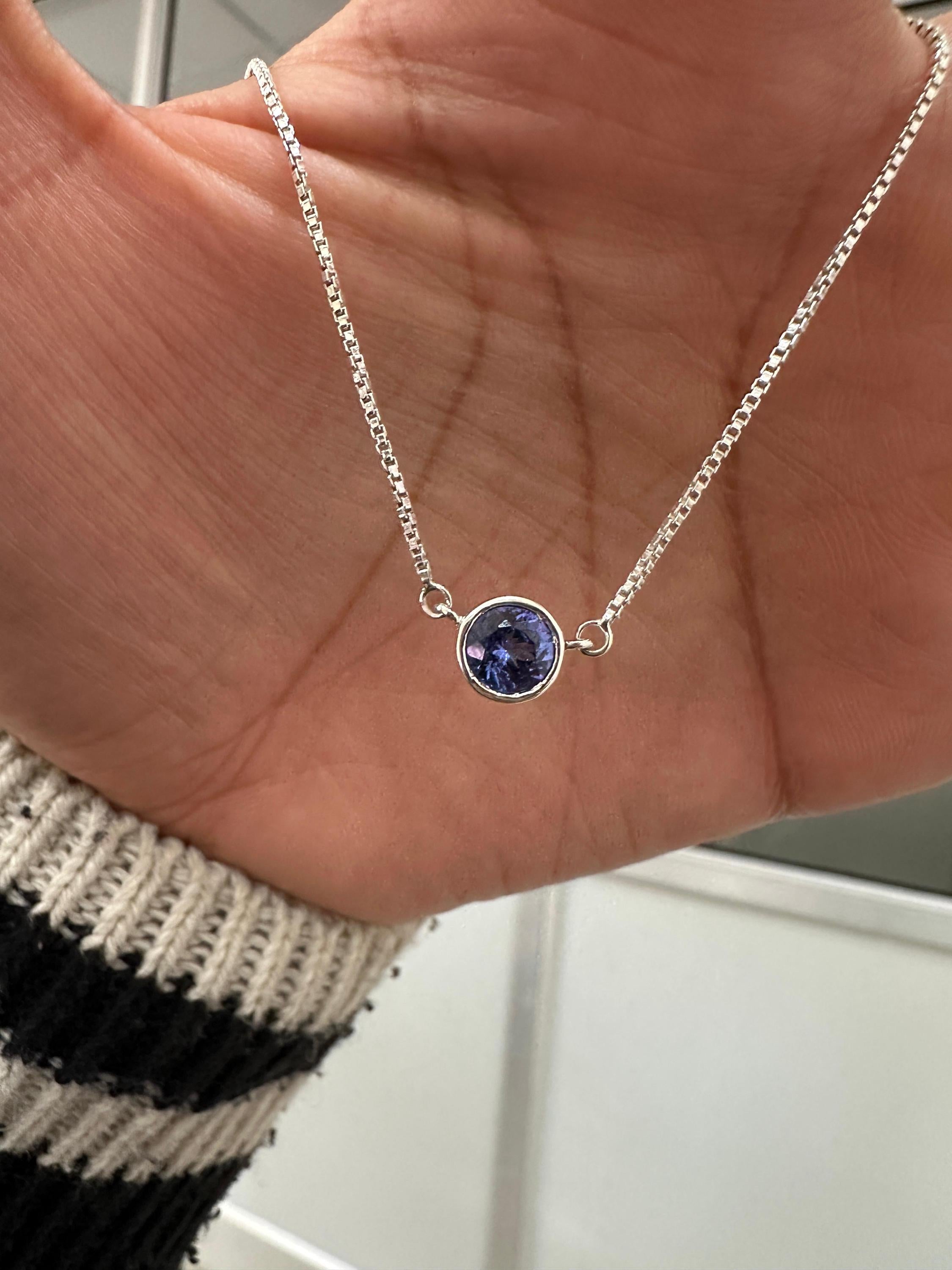 14k Gold Tanzanite Evil Eye Pendant | Rare Blue Gemstone Necklace, Unique Jewelry for gift