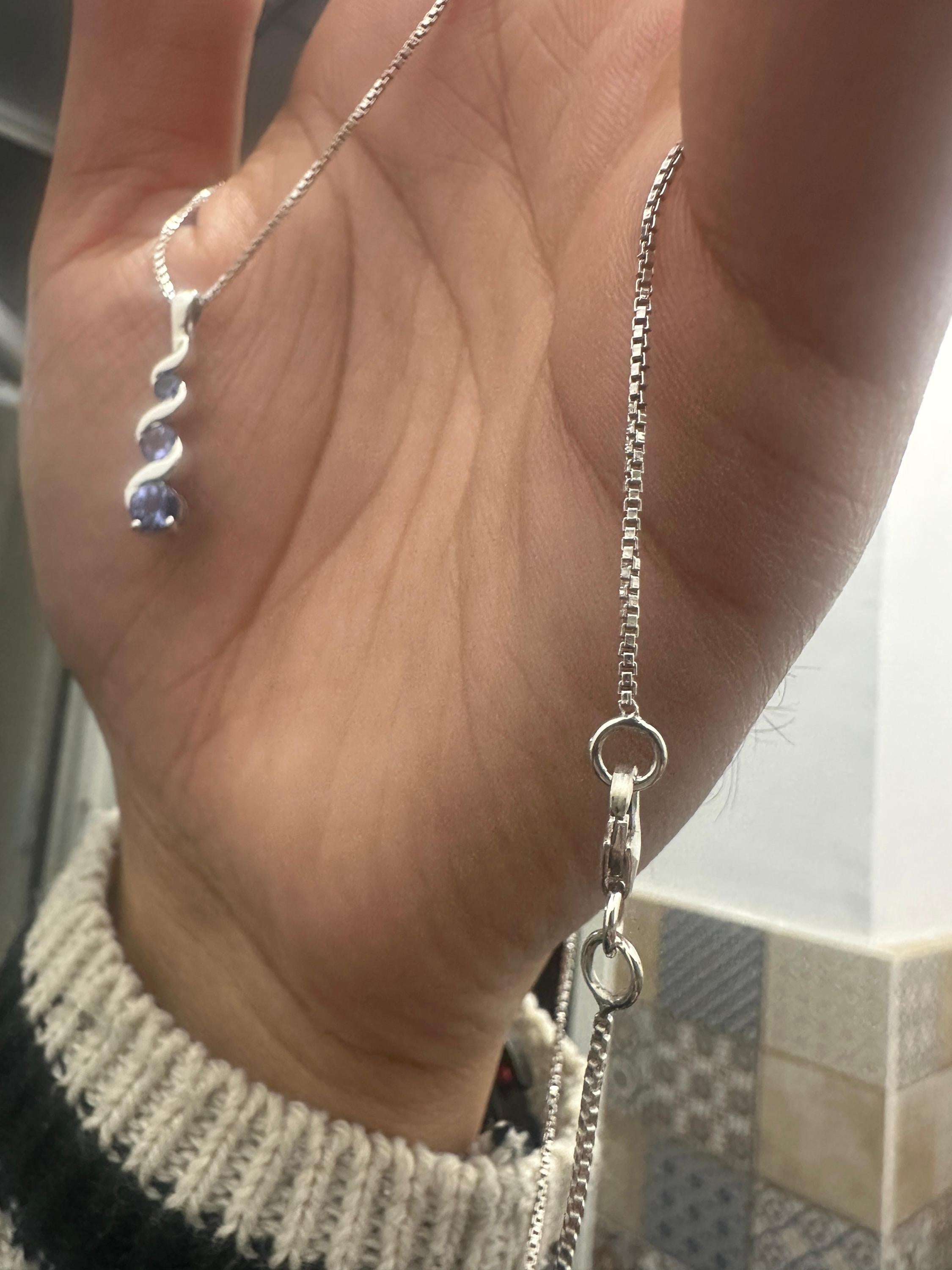 Unique Tanzanite Pendant Necklace | 925 Sterling Silver | December Birthstone Jewelry