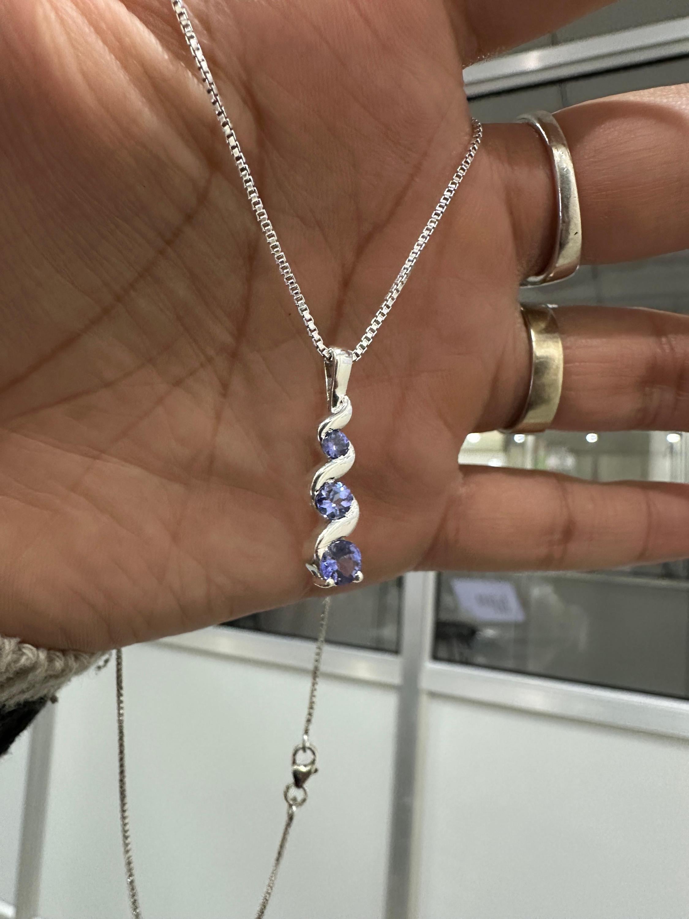 Unique Tanzanite Pendant Necklace | 925 Sterling Silver | December Birthstone Jewelry