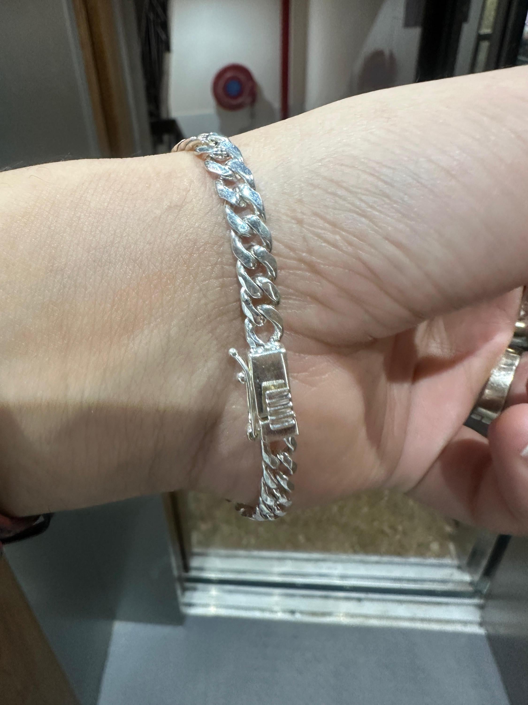 Emerald Cuban Chain Bracelet | 925 Sterling Silver, Unisex Jewelry